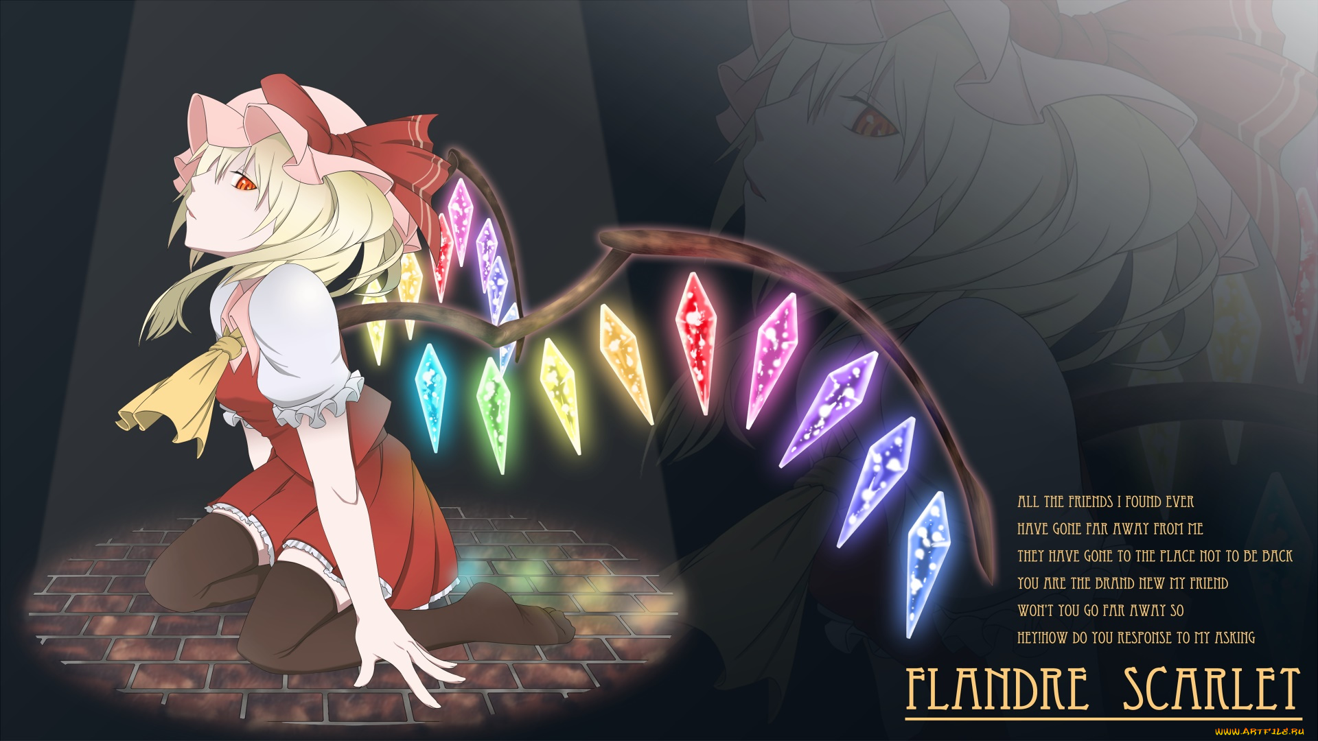 аниме, touhou, фон, взгляд, девушка