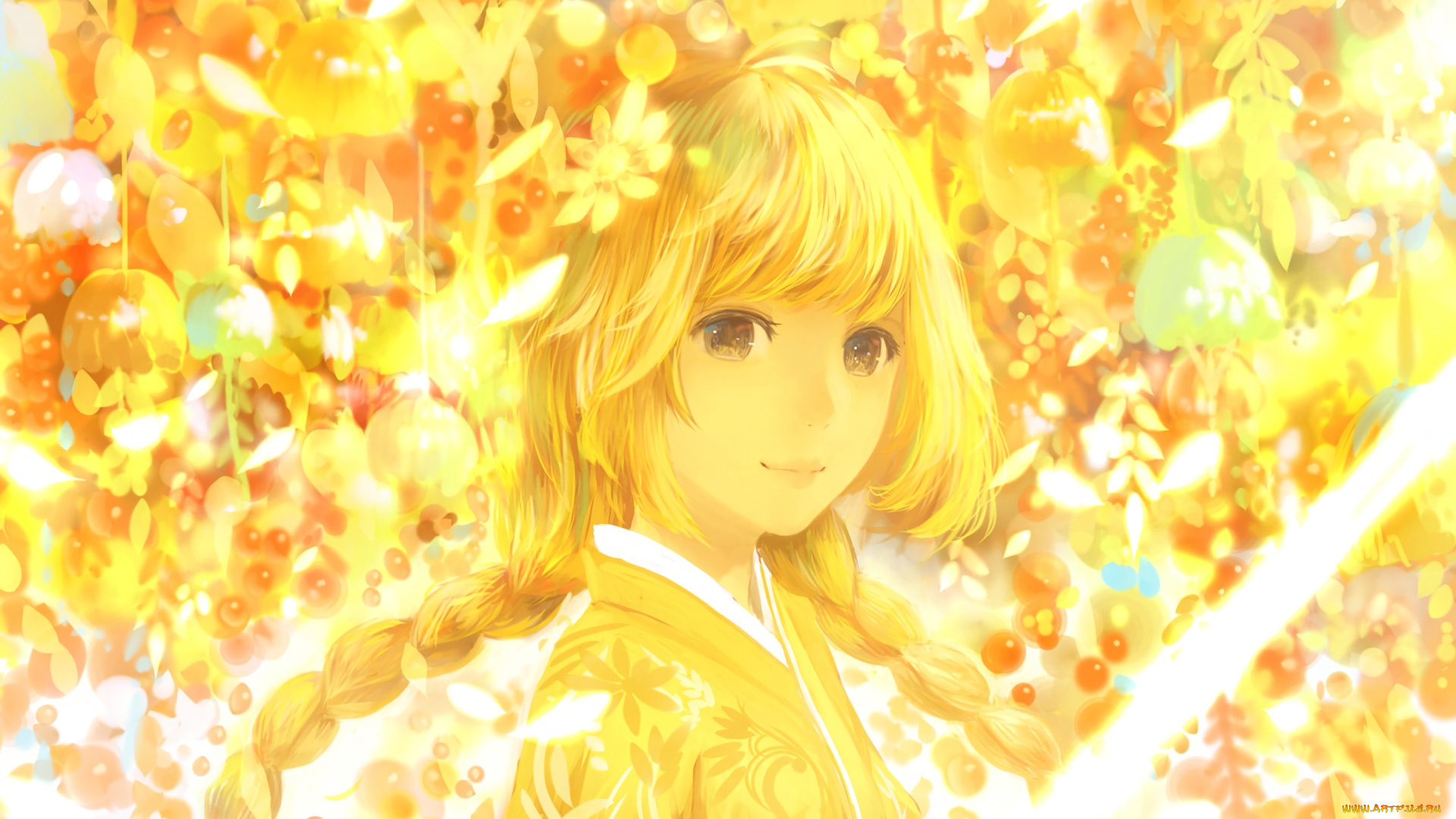 аниме, unknown, , другое, фон, взгляд, девушка