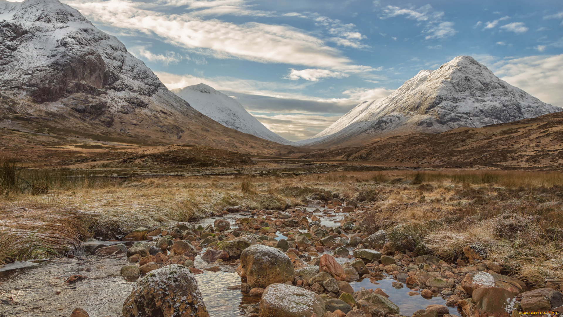 природа, реки, озера, ручей, горы