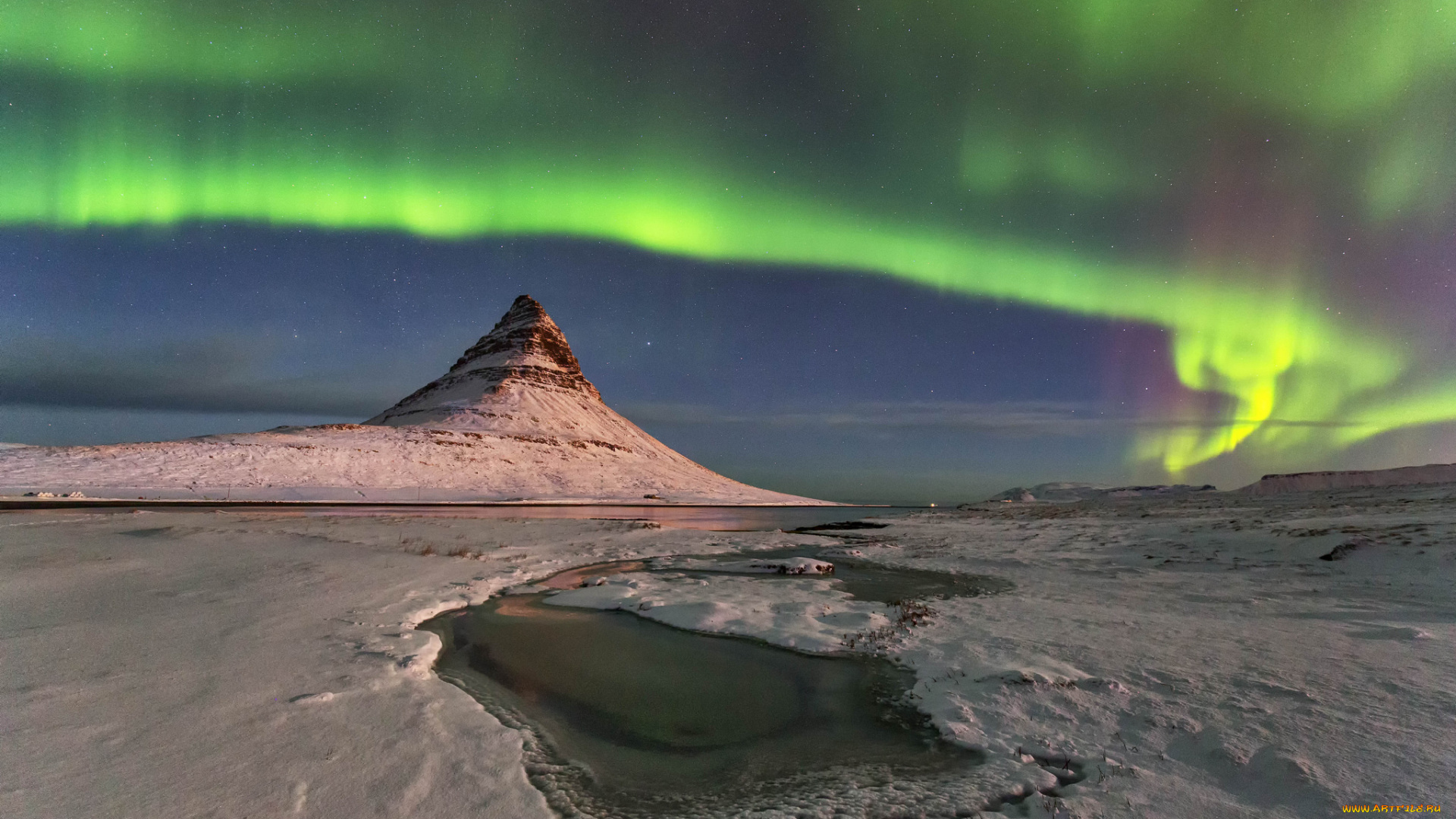 природа, северное, сияние, сполохи