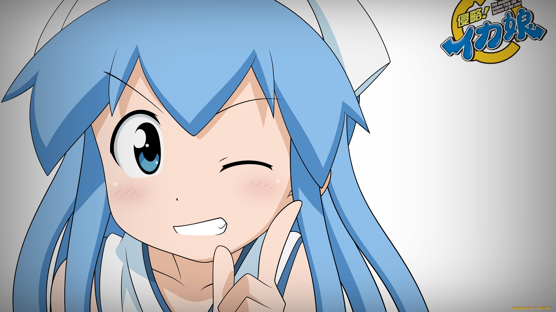 shinryaku, , ika, musume, аниме, фон, взгляд, девушка