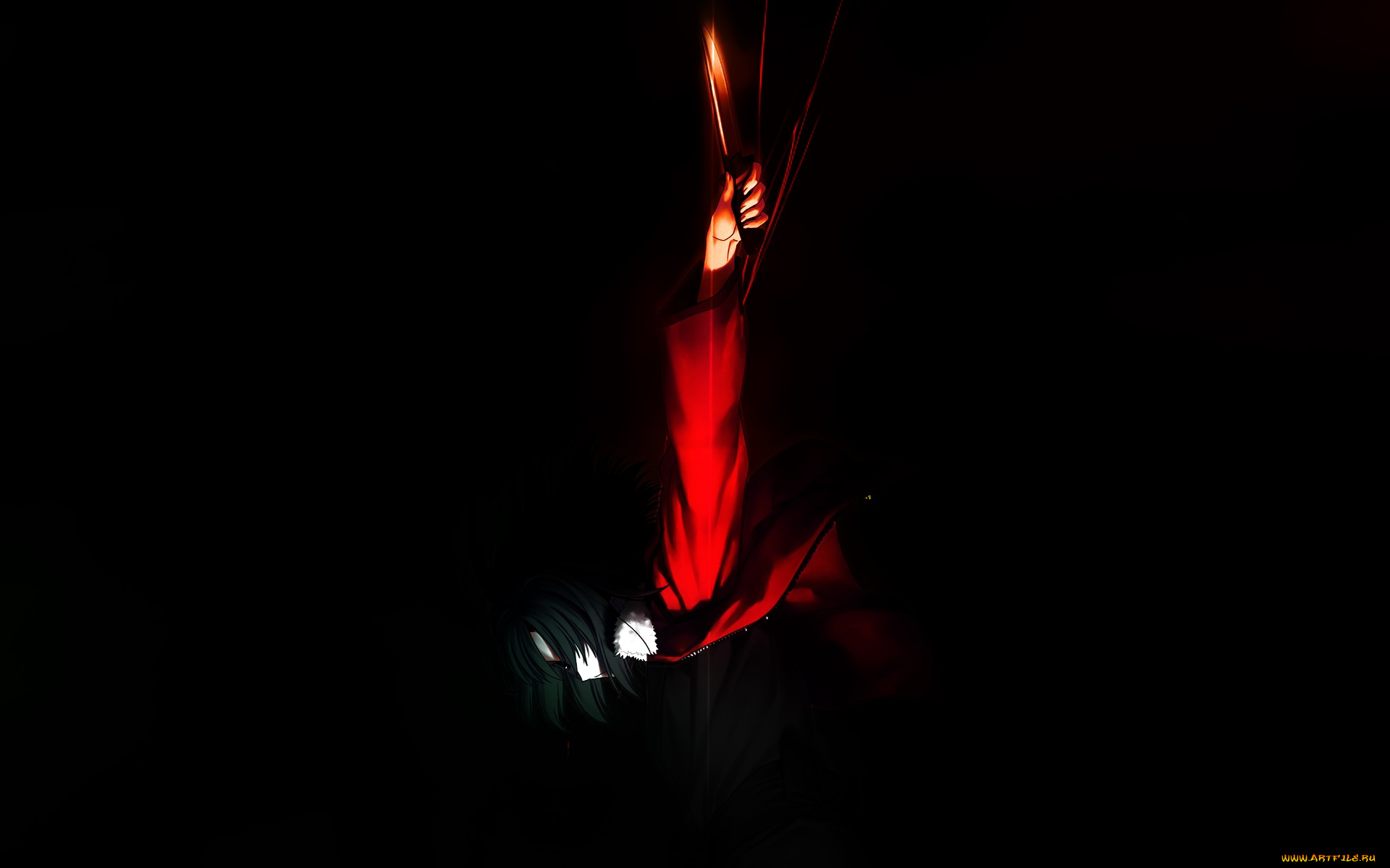 аниме, kara, no, kyokai, фон, взгляд, девушка