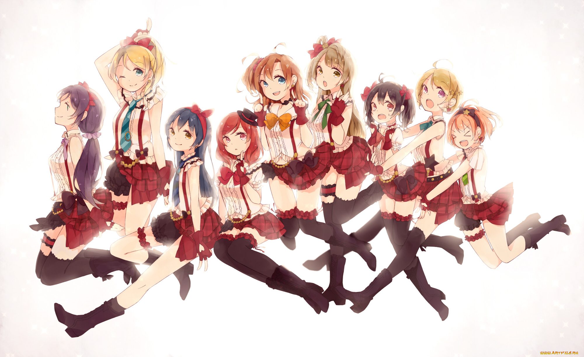 аниме, love, live, , school, idol, project, взгляд, фон, девушки
