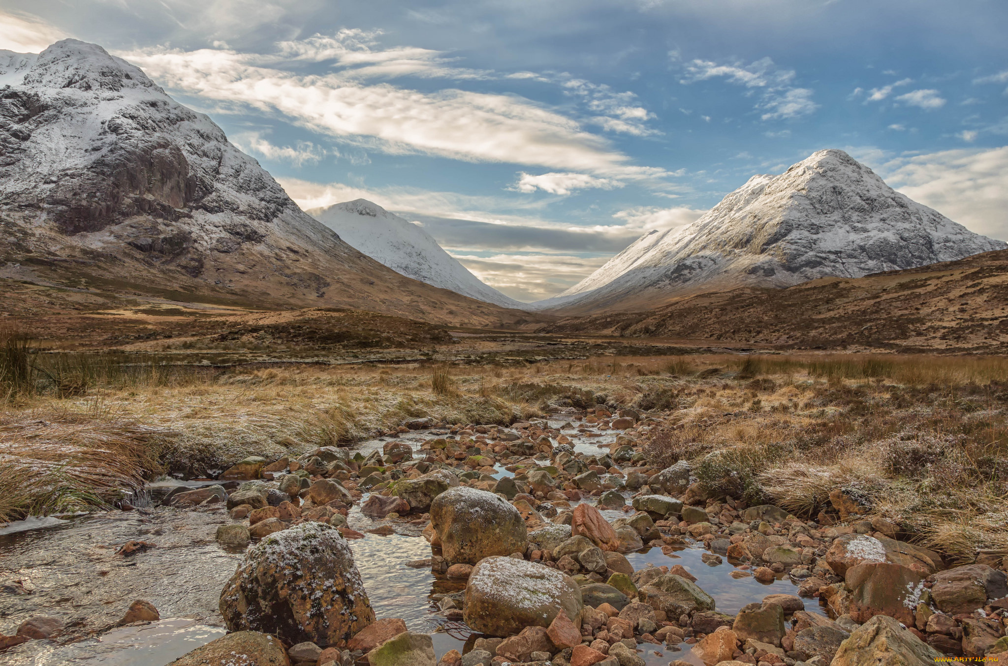 природа, реки, озера, ручей, горы