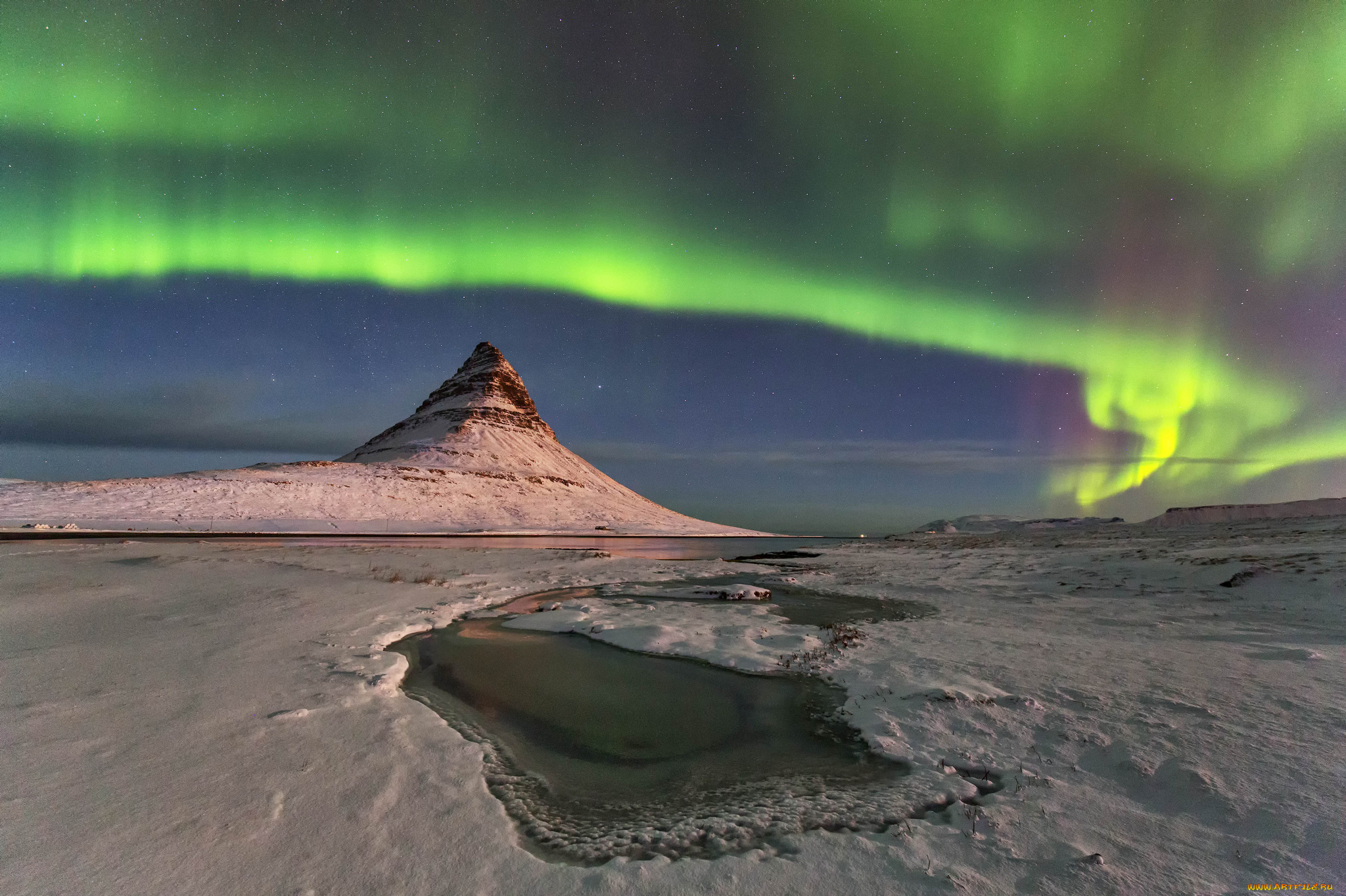 природа, северное, сияние, сполохи