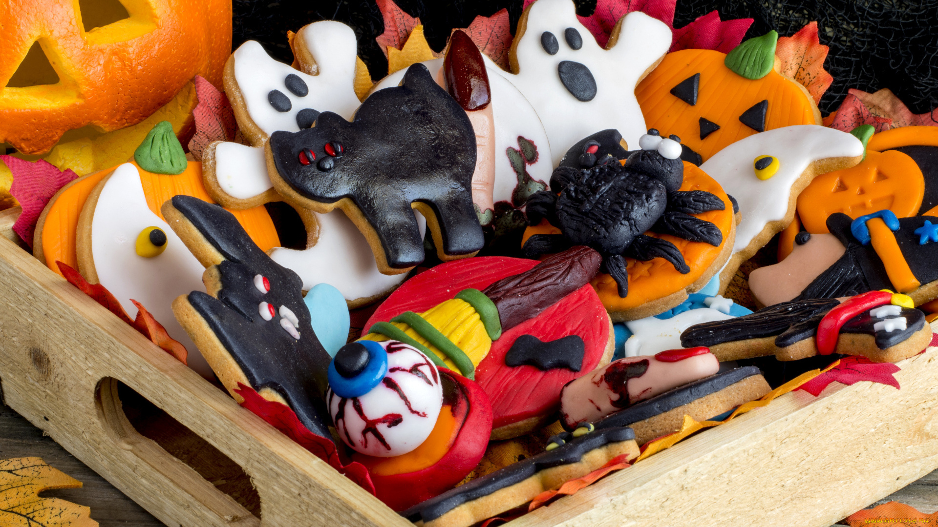 праздничные, угощения, печенье, на, праздник, хэллоуин