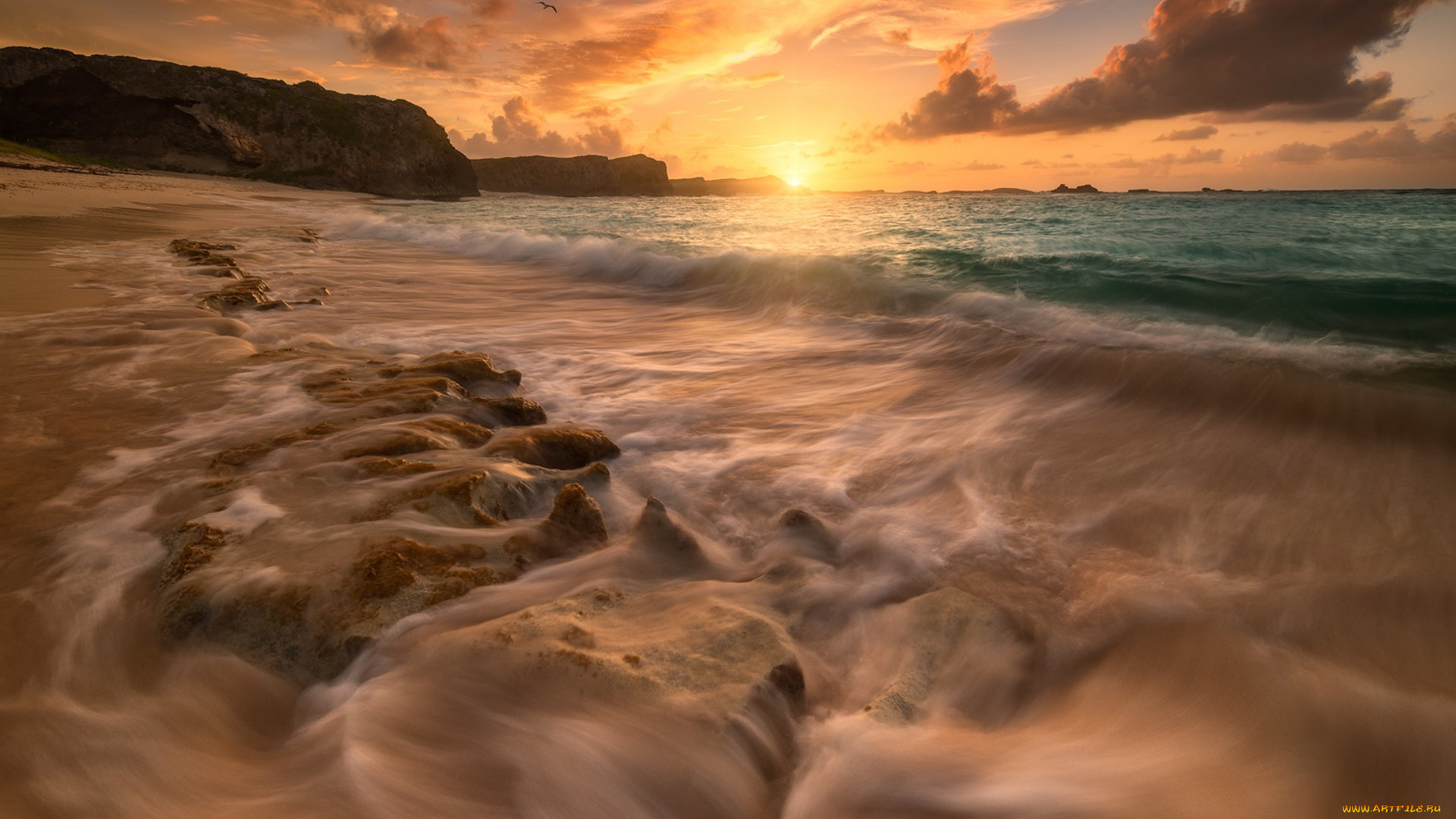 природа, побережье, простор