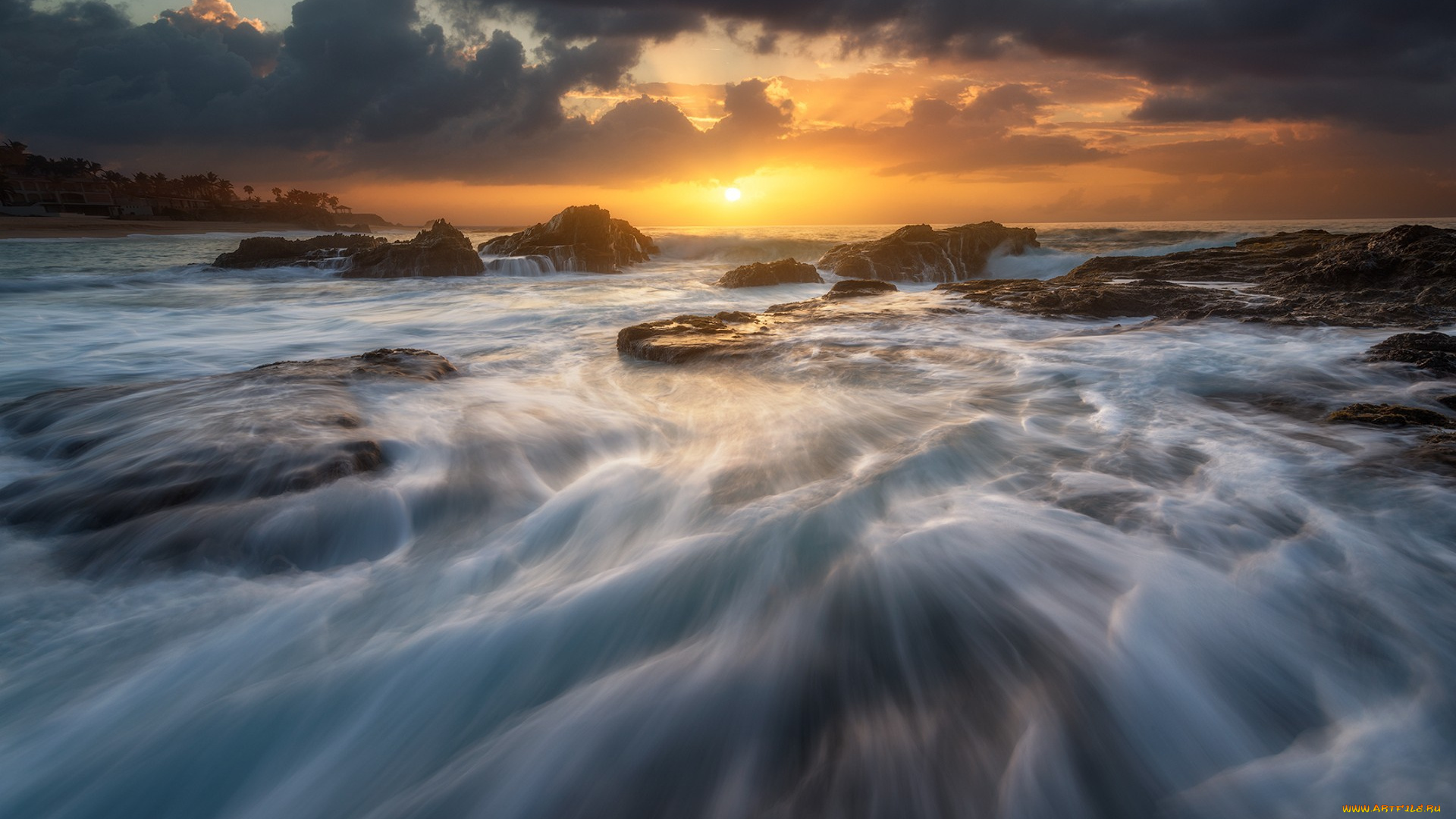 природа, побережье, простор