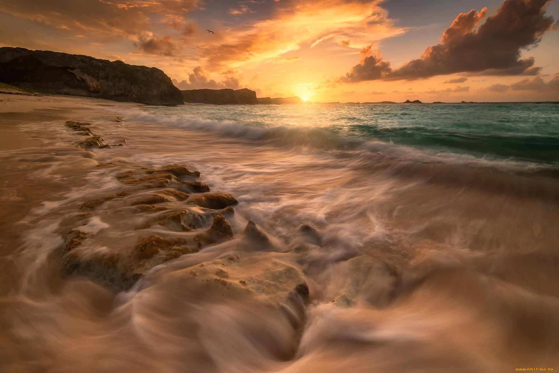 природа, побережье, простор