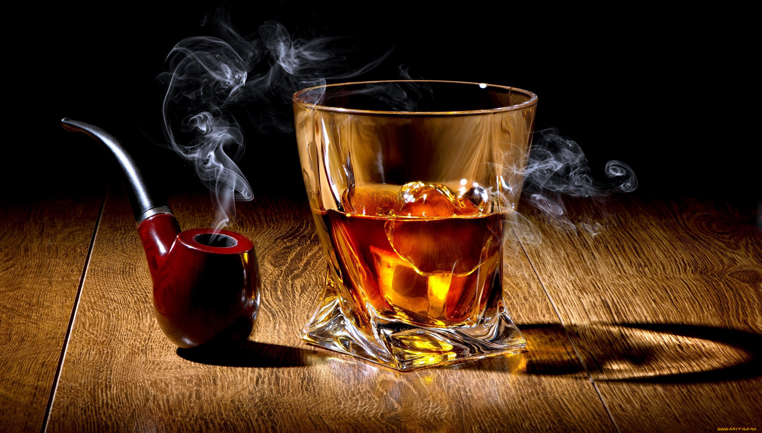 еда, напитки, дым, лед, трубка, виски