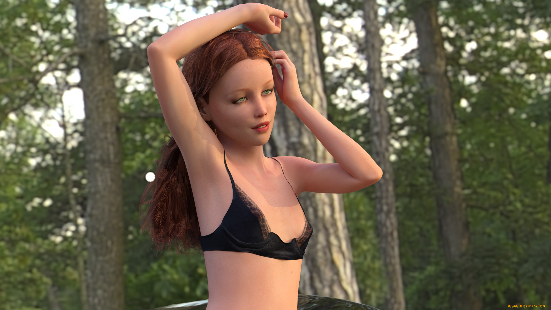 3д, графика, люди, , people, девушка, взгляд, фон