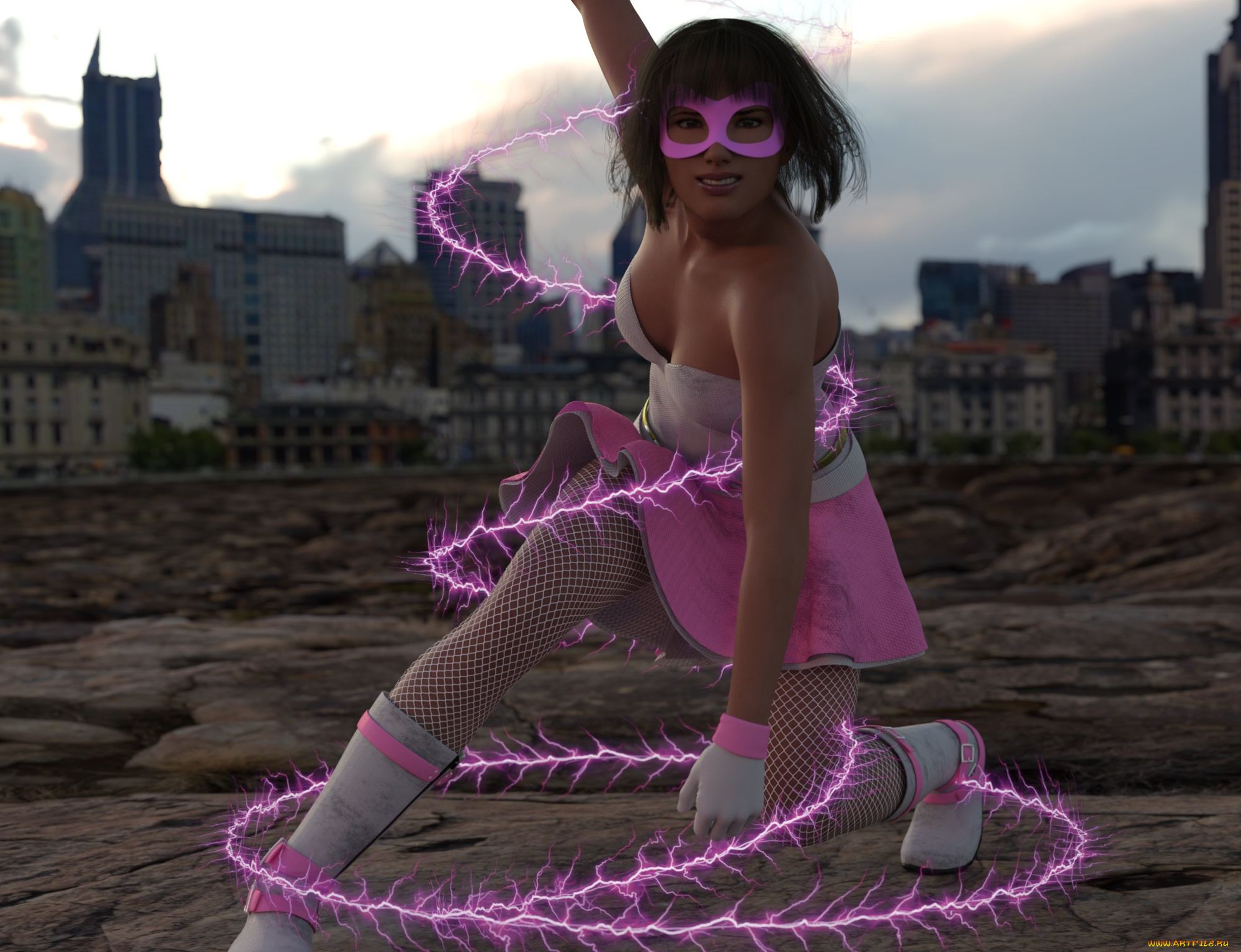 3д, графика, фантазия, , fantasy, девушка, взгляд, фон