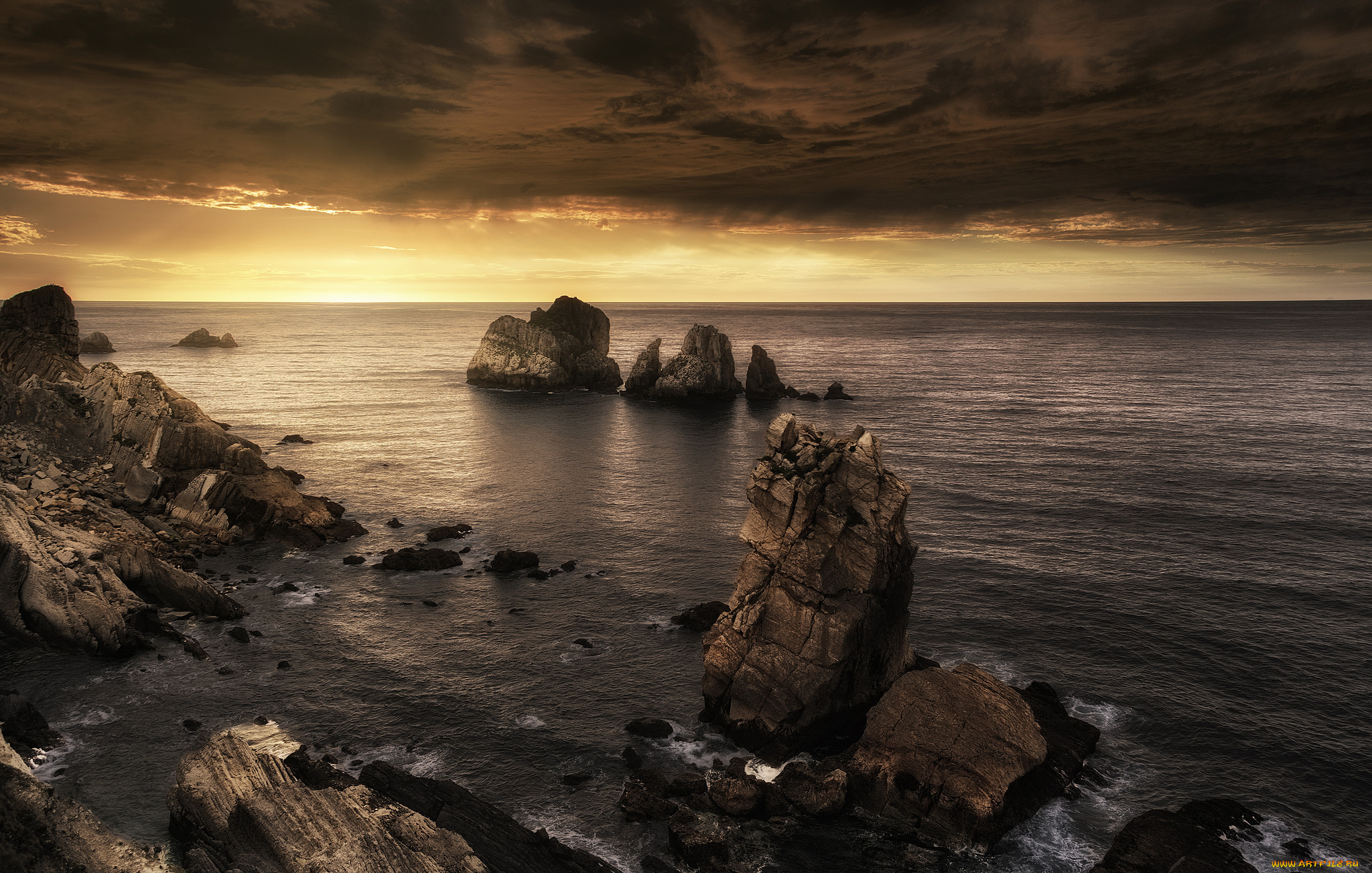 природа, побережье, простор