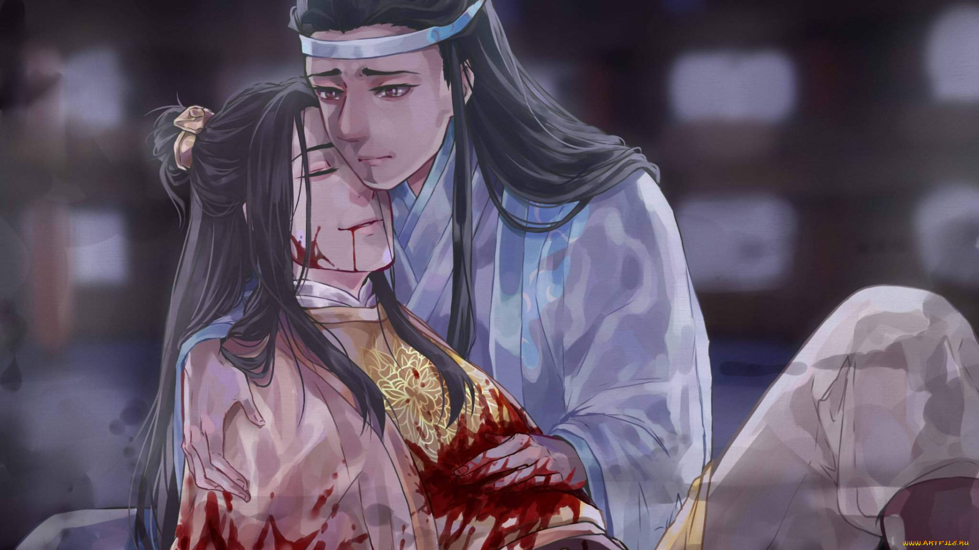 аниме, mo, dao, zu, shi, печаль, рана