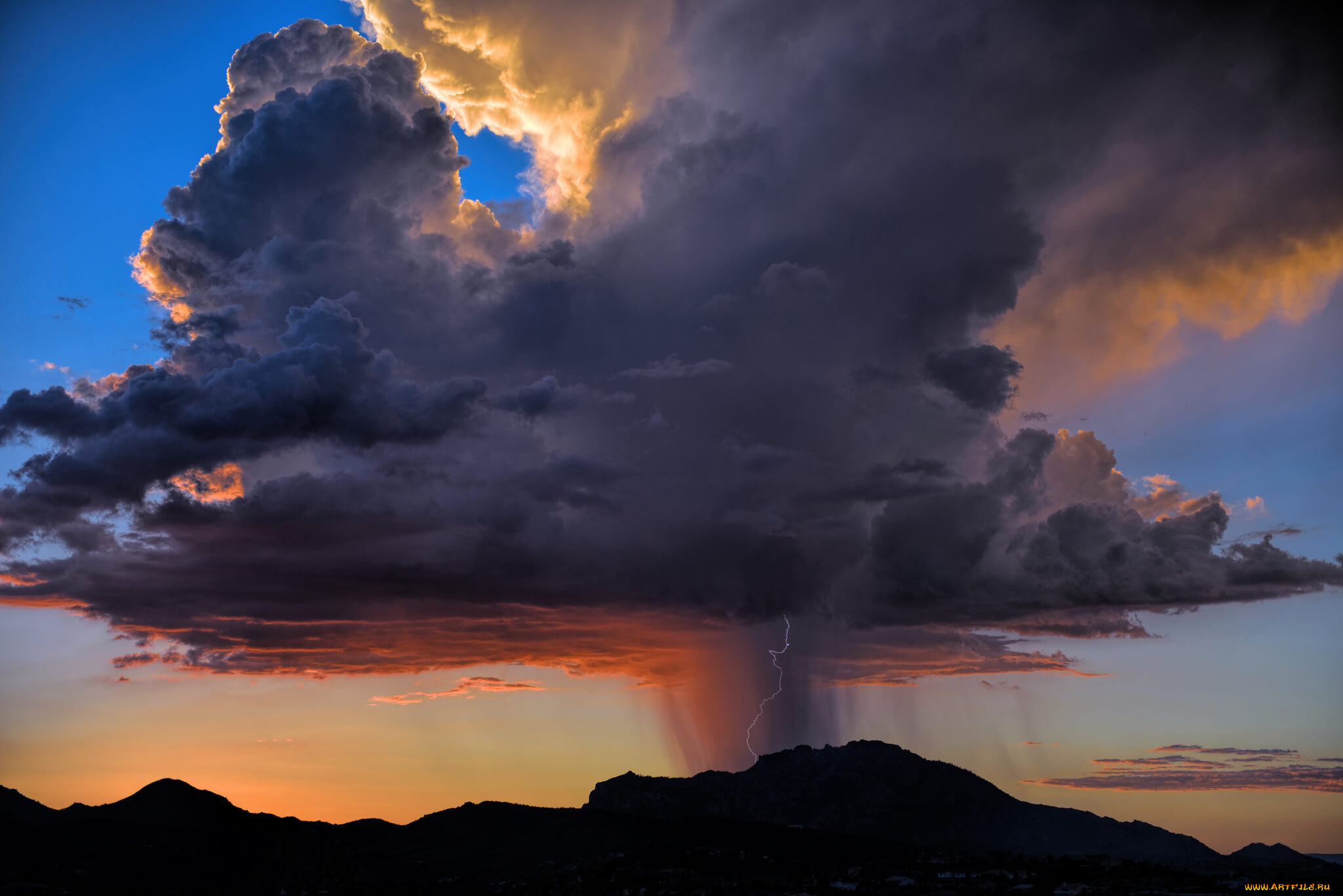 природа, молния, , гроза, облака, дождь, гроза, небо, непогода, пасмурно, вечер