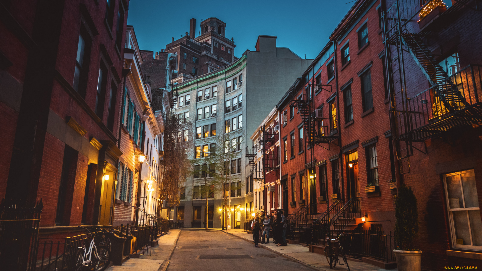 города, -, улицы, , площади, , набережные, вечер, улица, здания, город