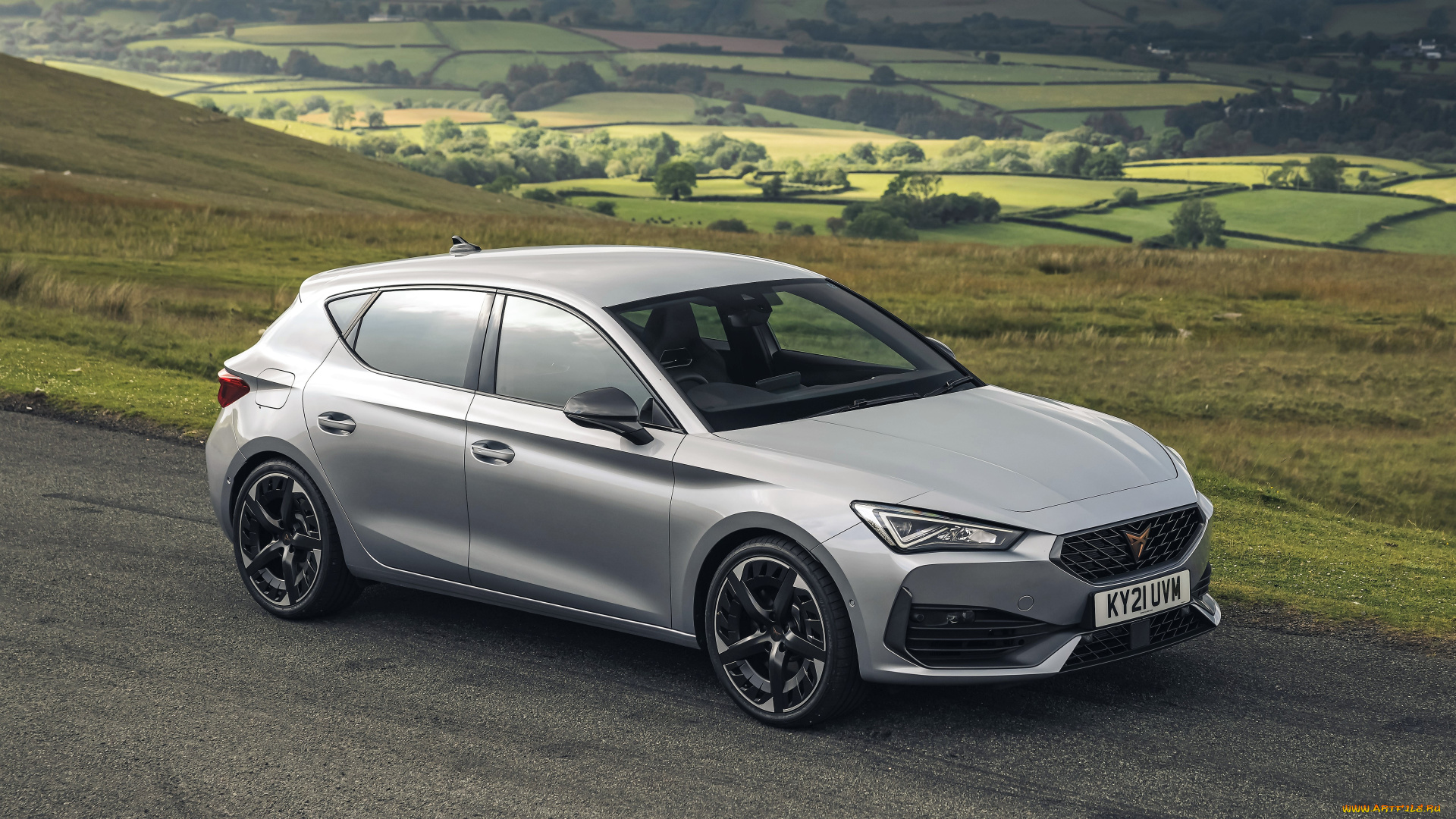 автомобили, cupra, серебристый, поля, холмы