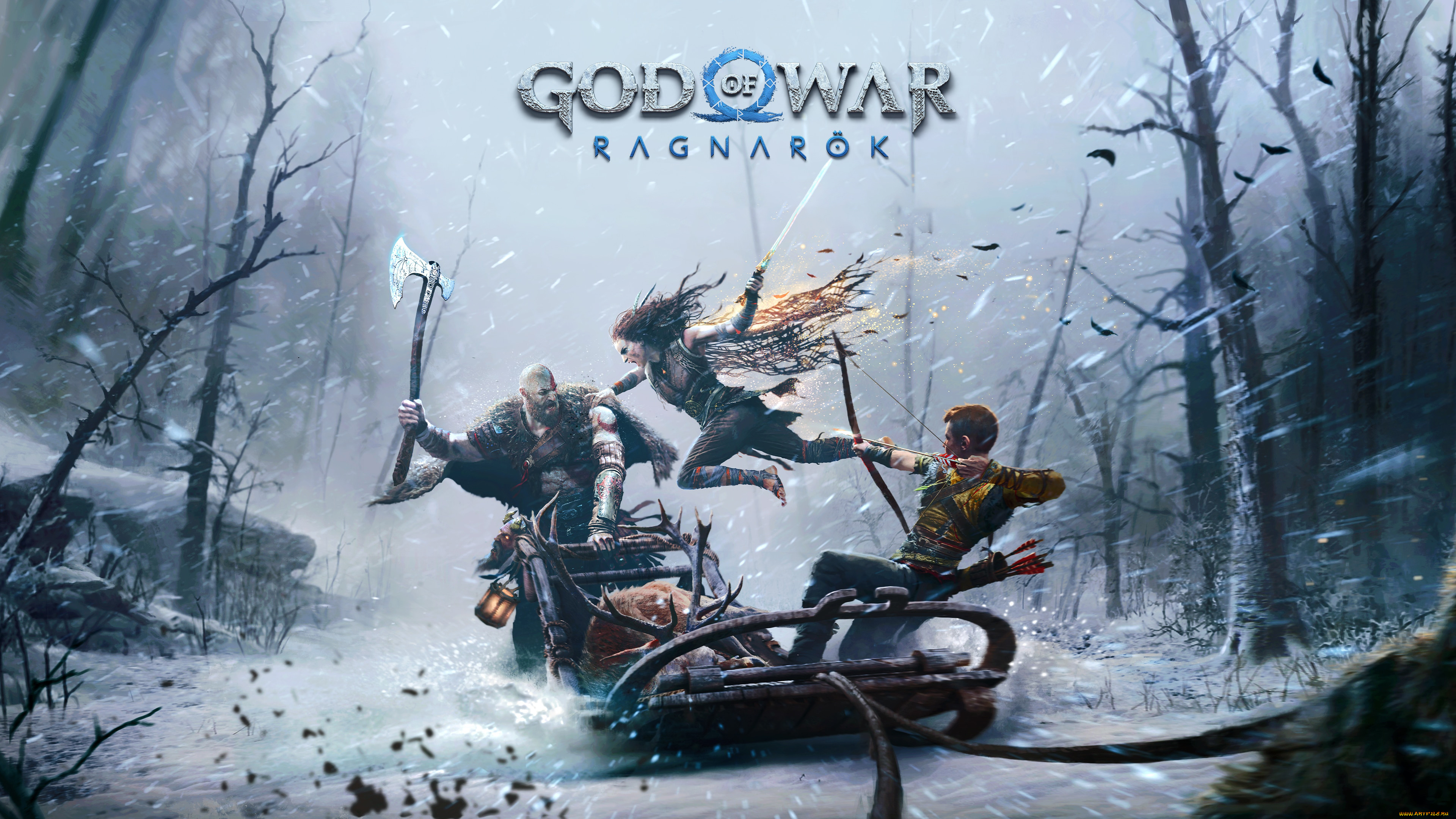 видео, игры, ---другое, god, of, war, ragnarok, kratos, freya, atreus, 2022, games, playstation, 4, 5