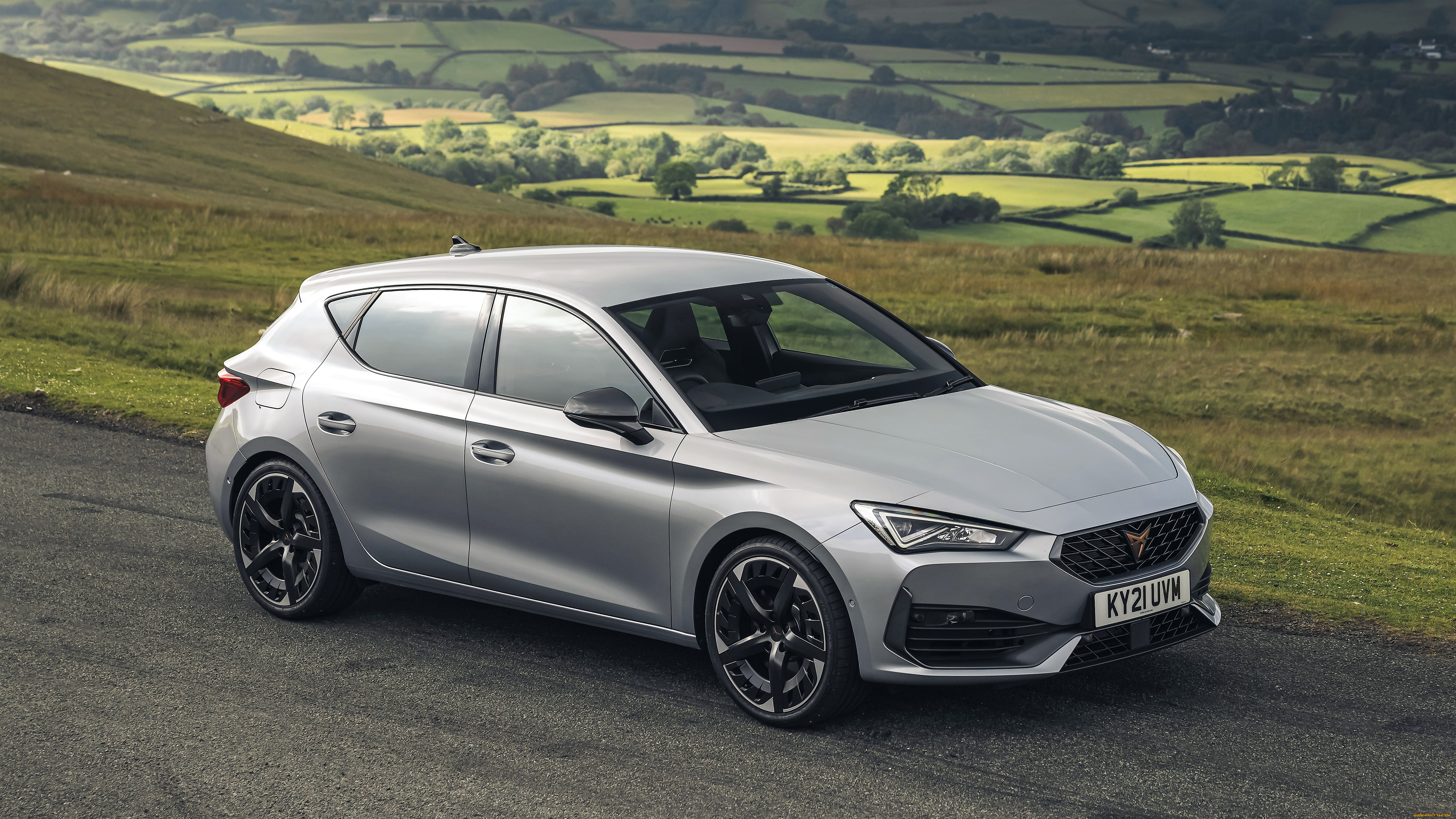 автомобили, cupra, серебристый, поля, холмы