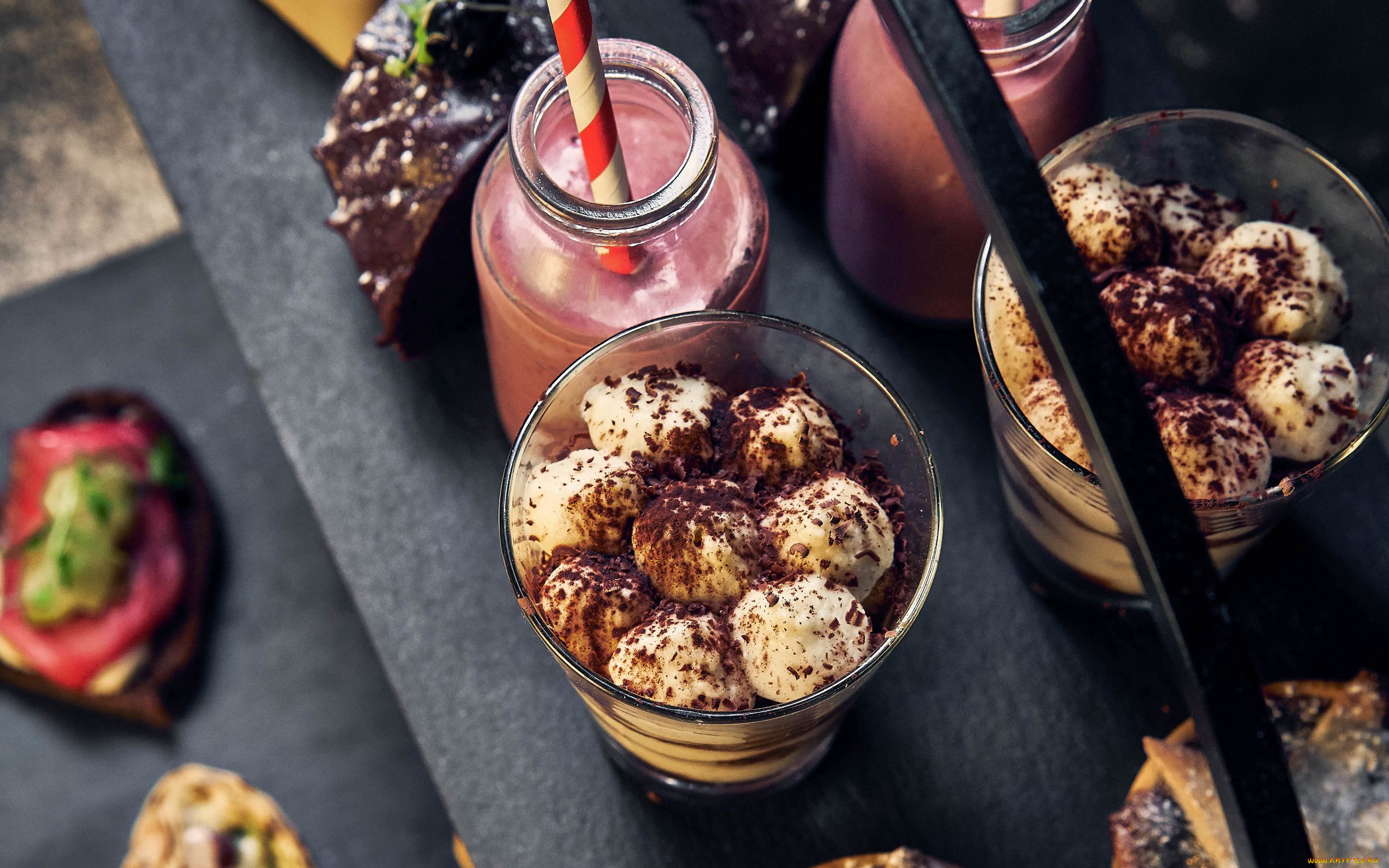 еда, мороженое, , десерты, бокалы, лакомство