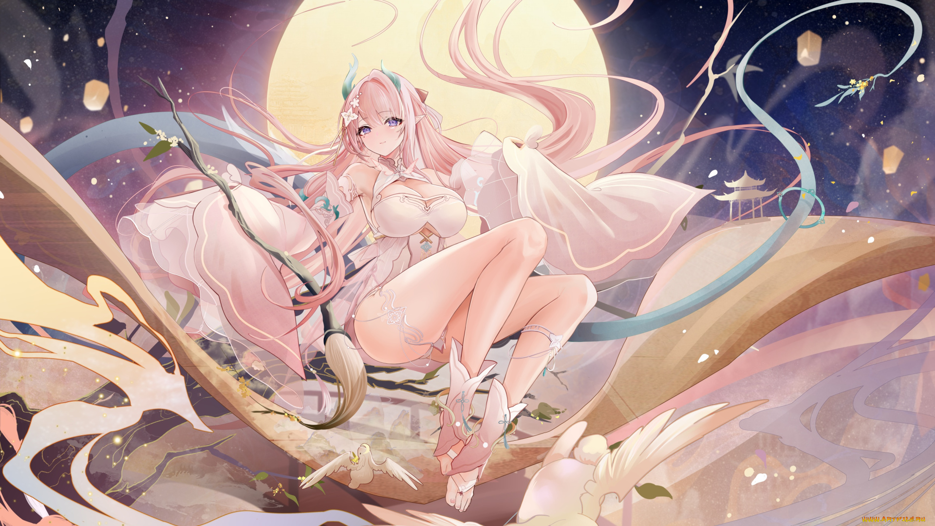 banchiyuebai, аниме, животные, , существа, девушка