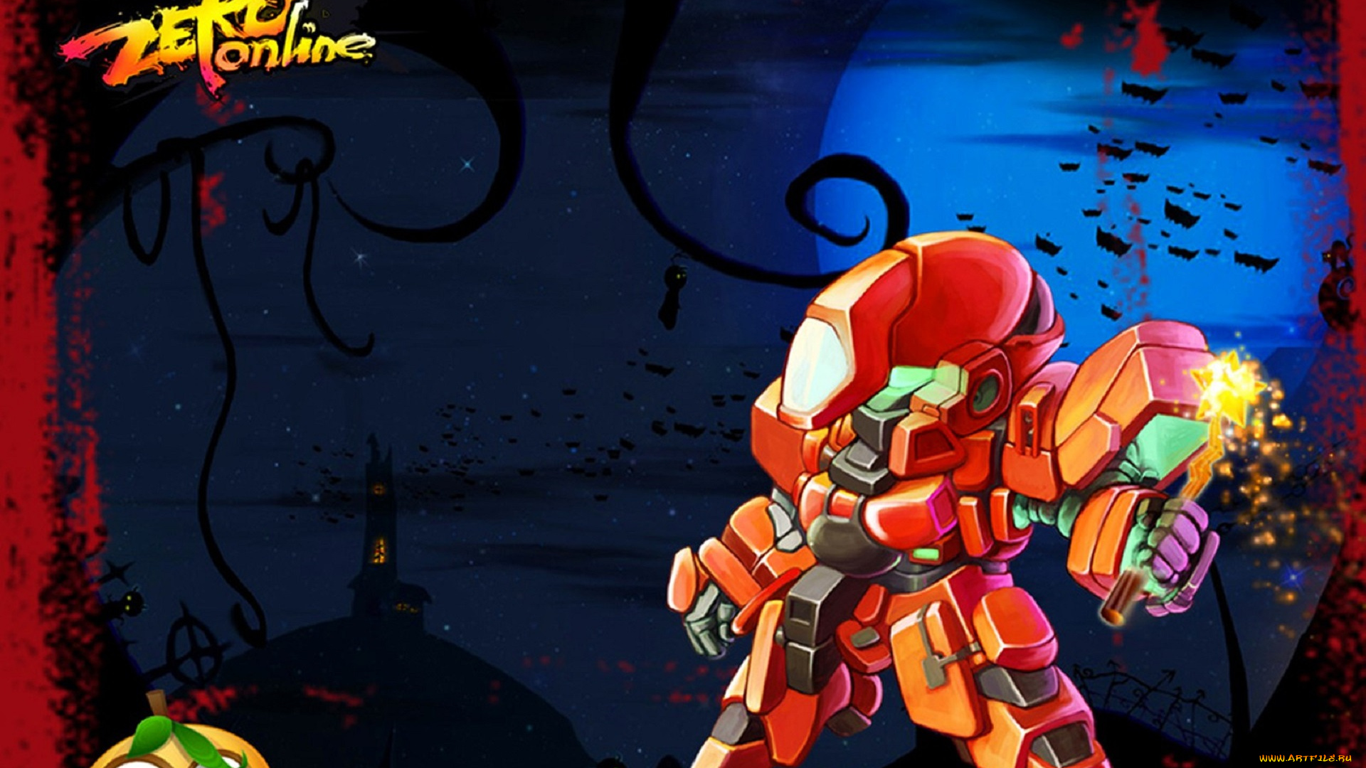 видео, игры, zero, online, робот, жезл, искры, гора, башня