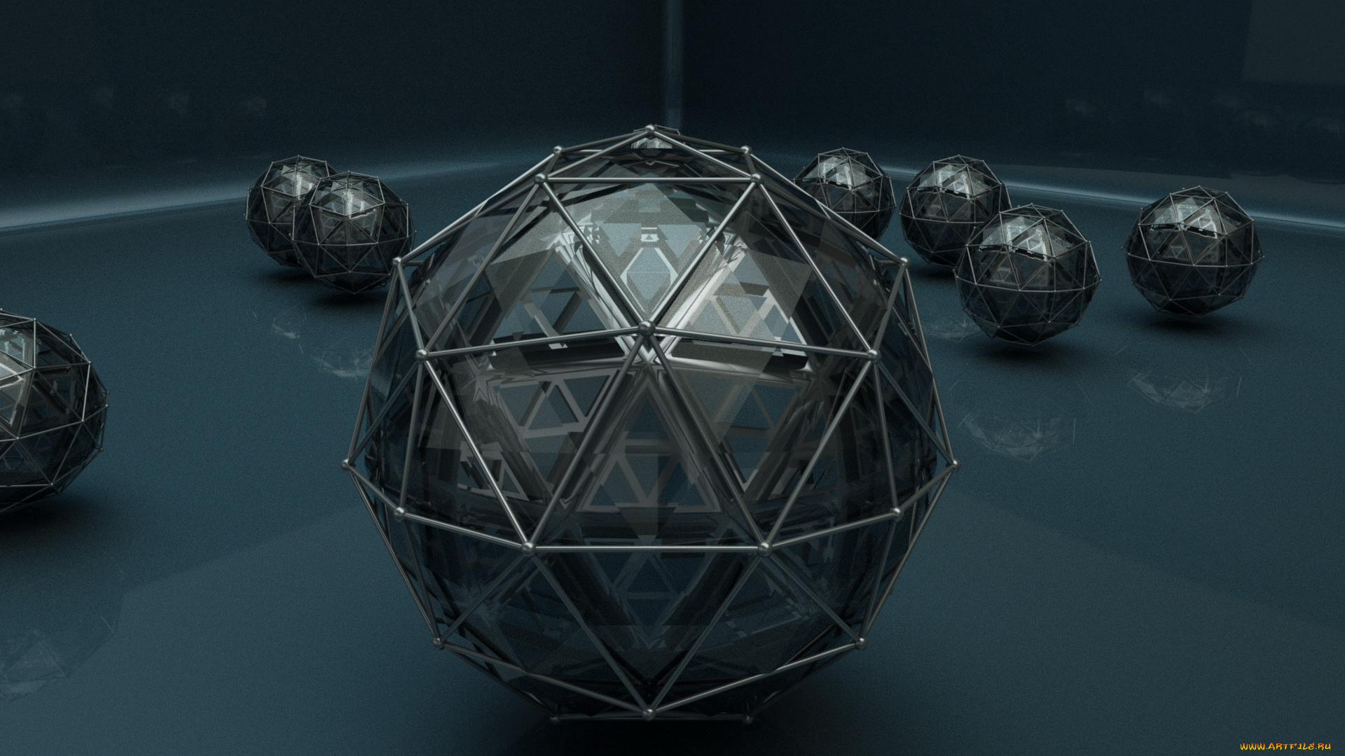 3д, графика, шары