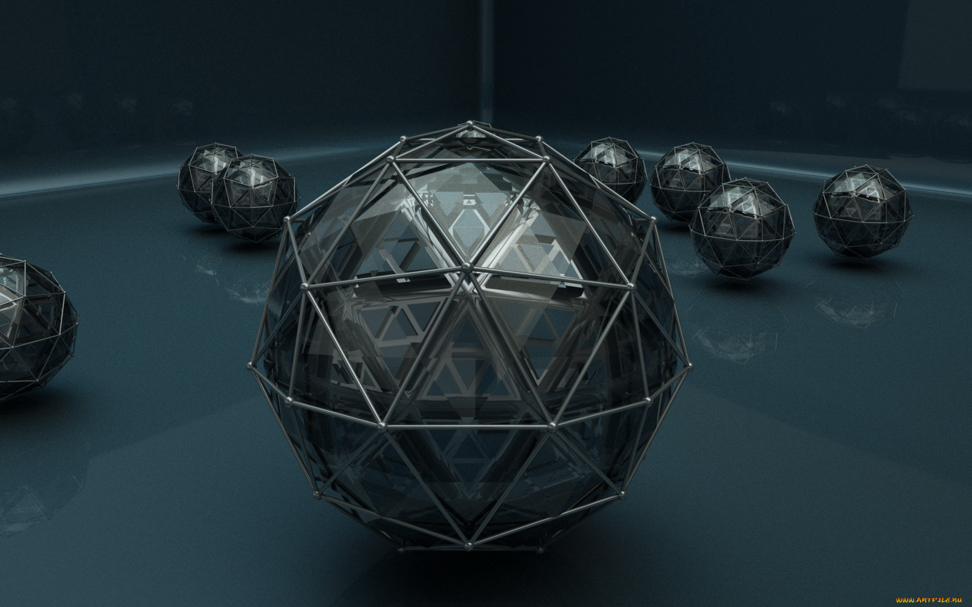 3д, графика, шары