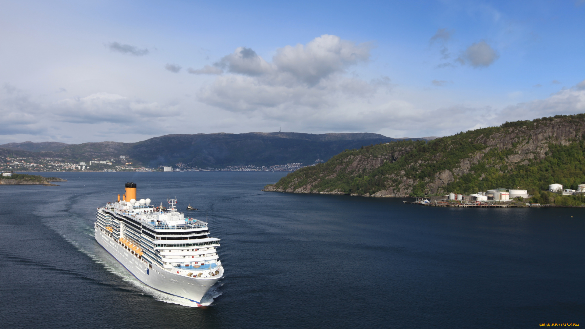 корабли, лайнеры, круиз, пейзаж