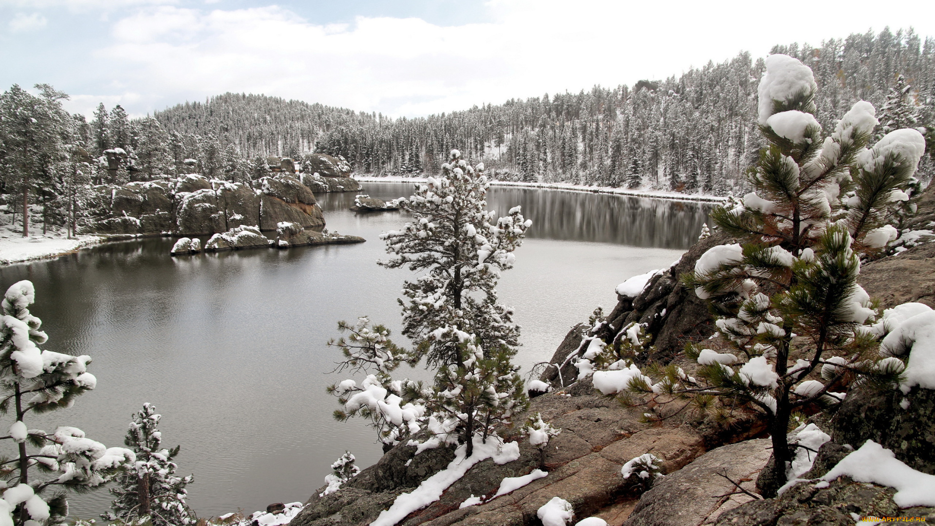 природа, реки, озера, озеро, зима