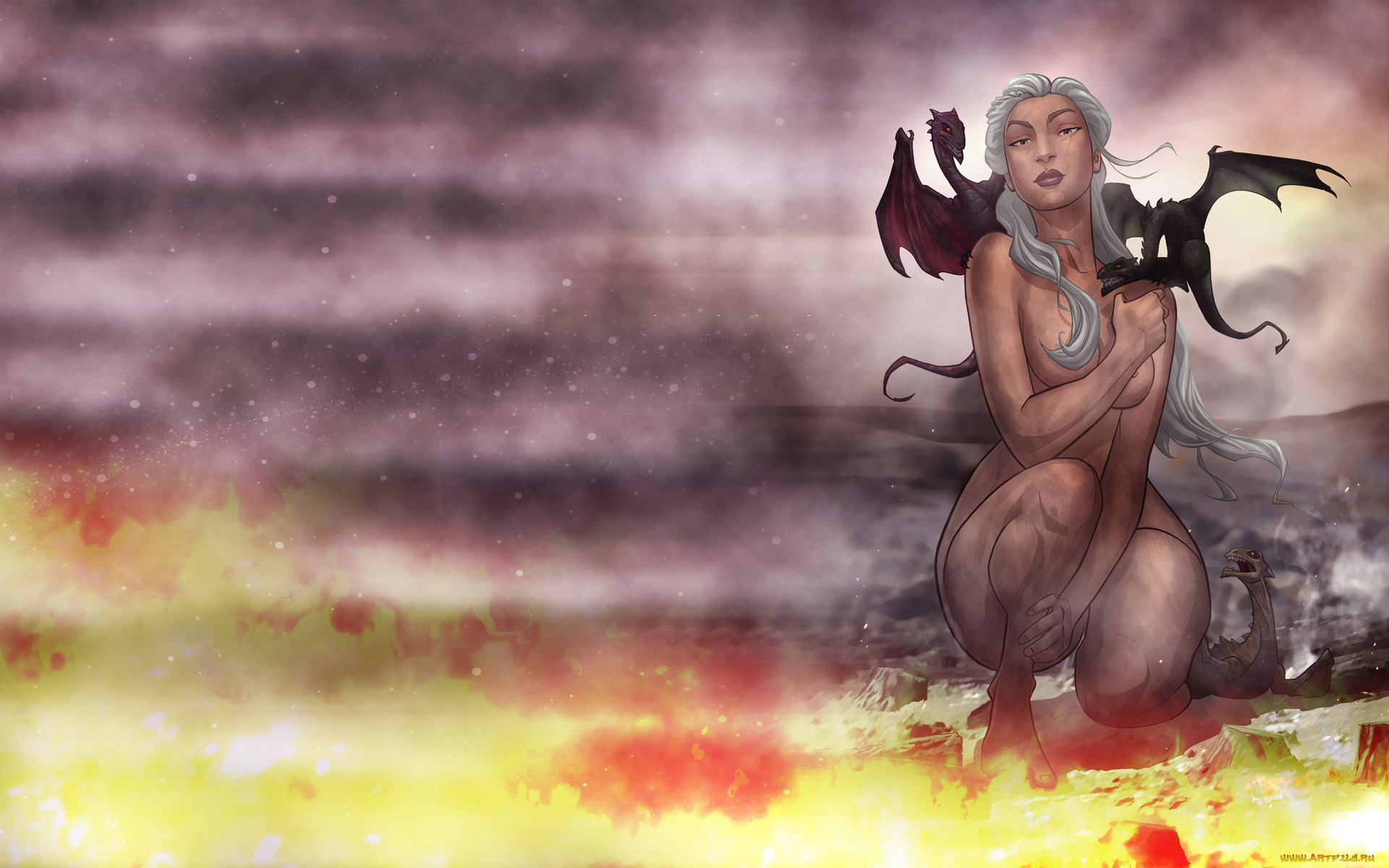 игра, престолов, фэнтези, девушки, девушка, game, of, thrones, драконы, огонь