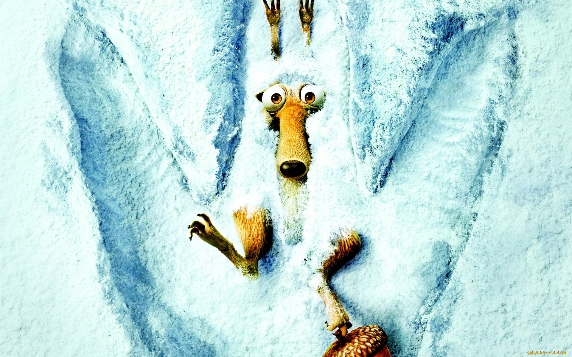 ледниковый, период, мультфильмы, ice, age, dawn, of, the, dinosaurs, снег, орех, след, scrat, белка
