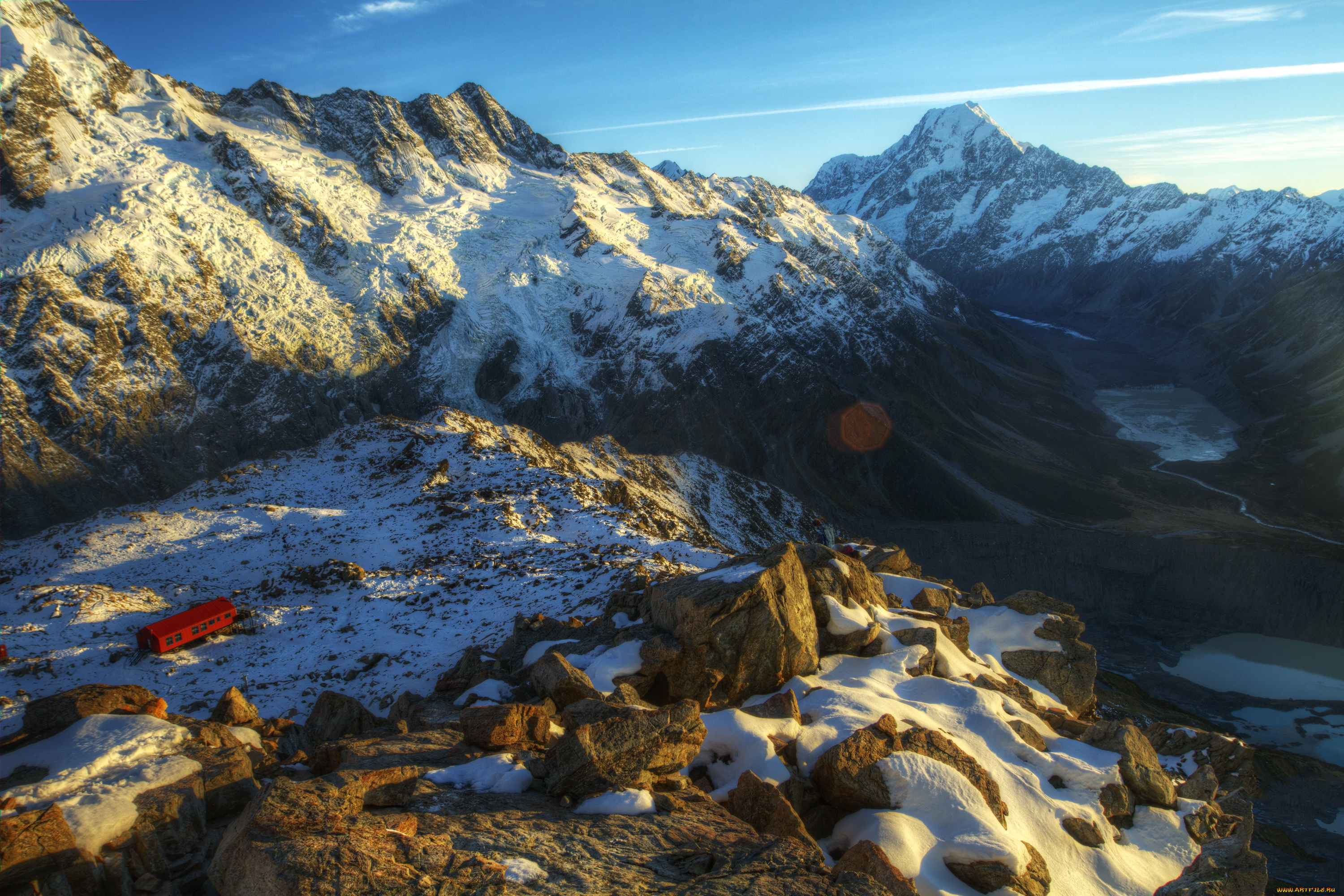 природа, горы, палатка, ущелье, снега