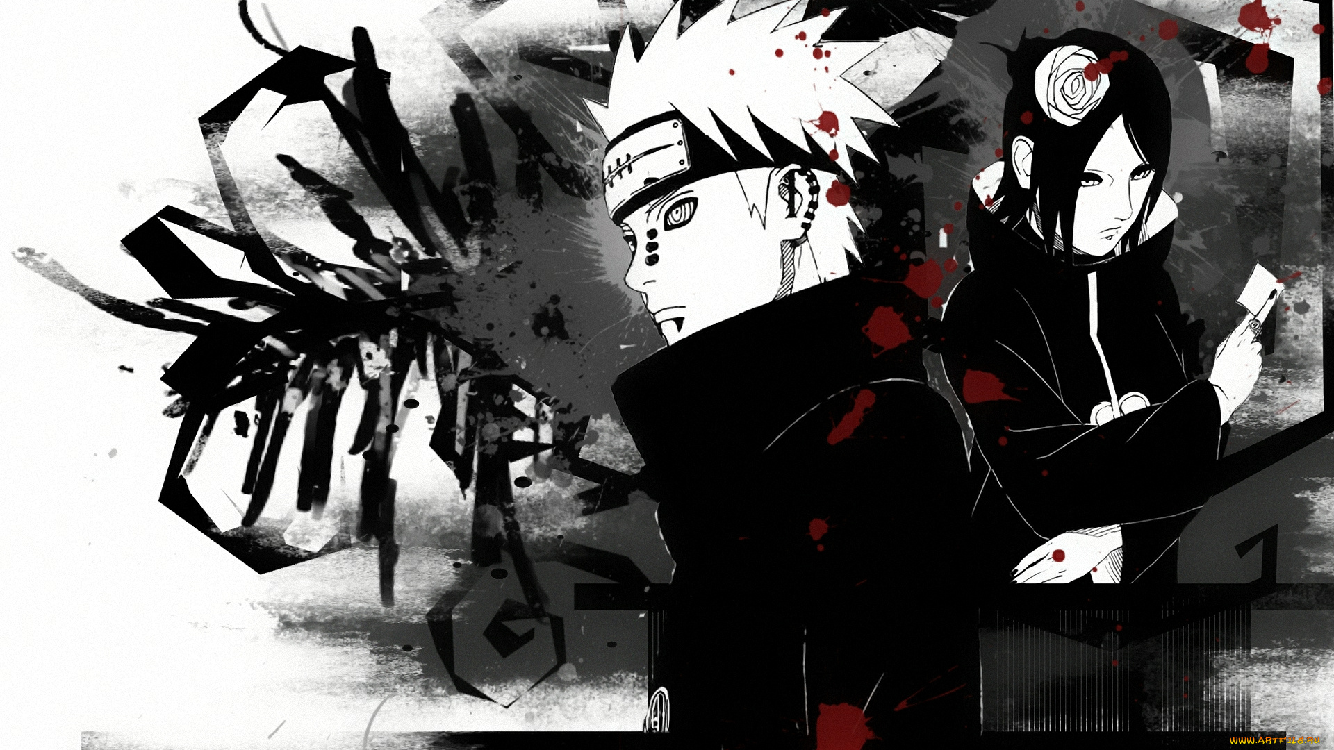 аниме, naruto, pain, konan