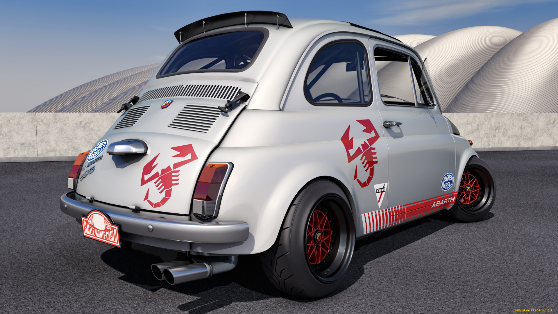автомобили, 3д, abarth, 595, fiat, 1968