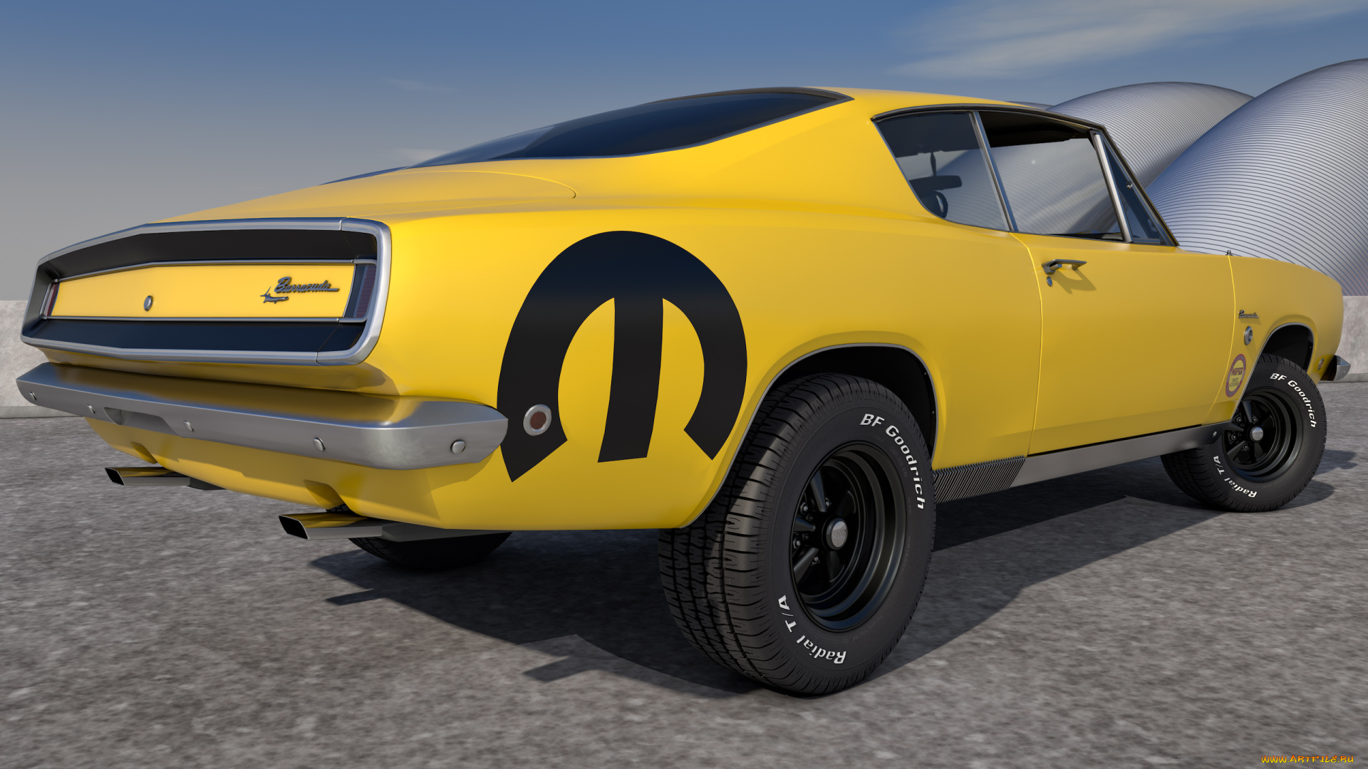 автомобили, 3д, barracuda, plymouth, 1968