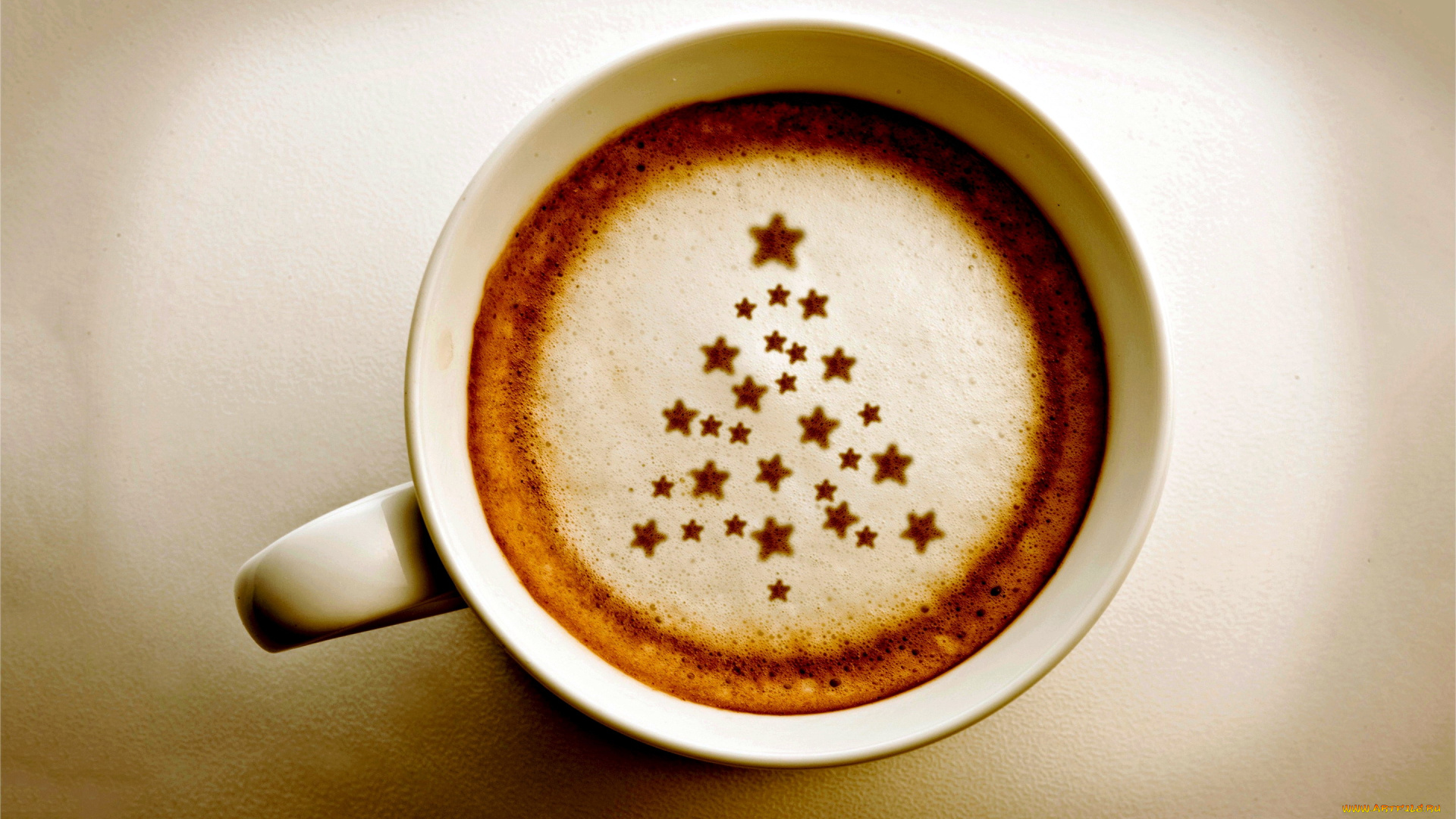 еда, кофе, кофейные, зёрна, пенка, елочка