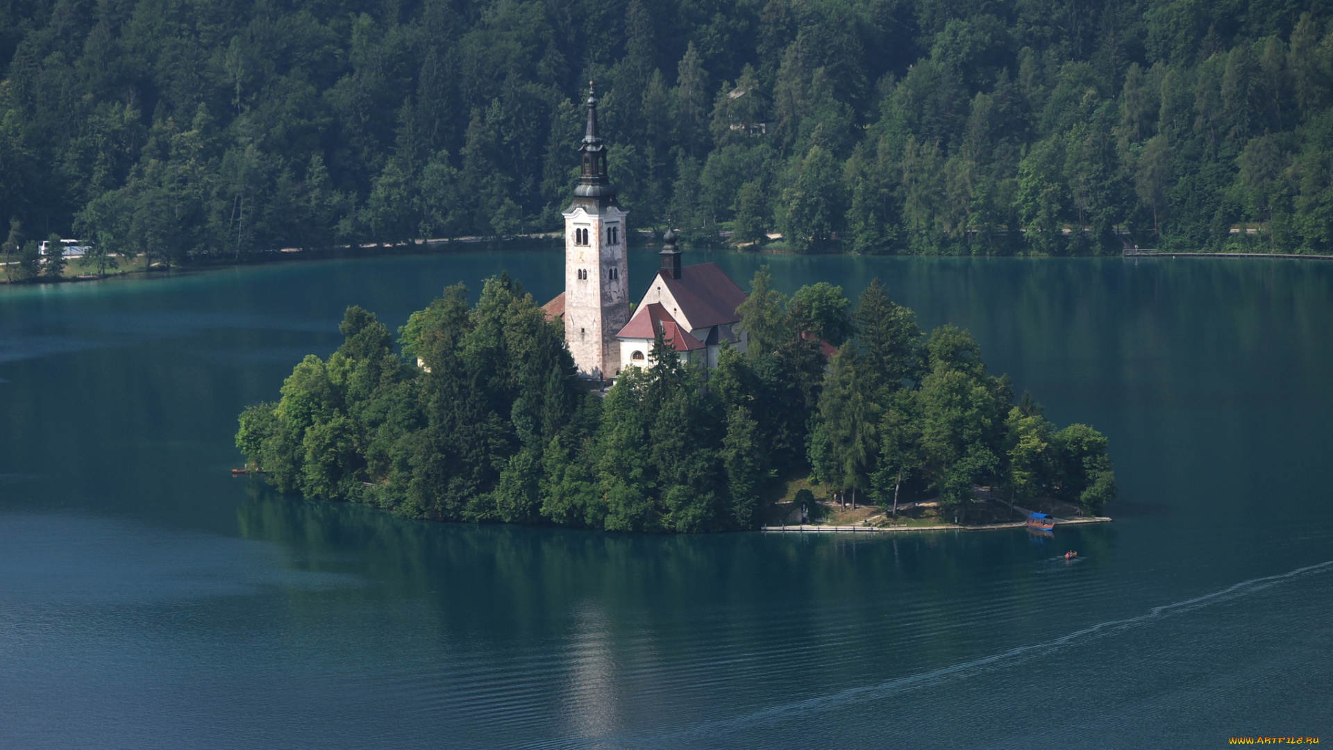 города, блед, словения, церковь, остров