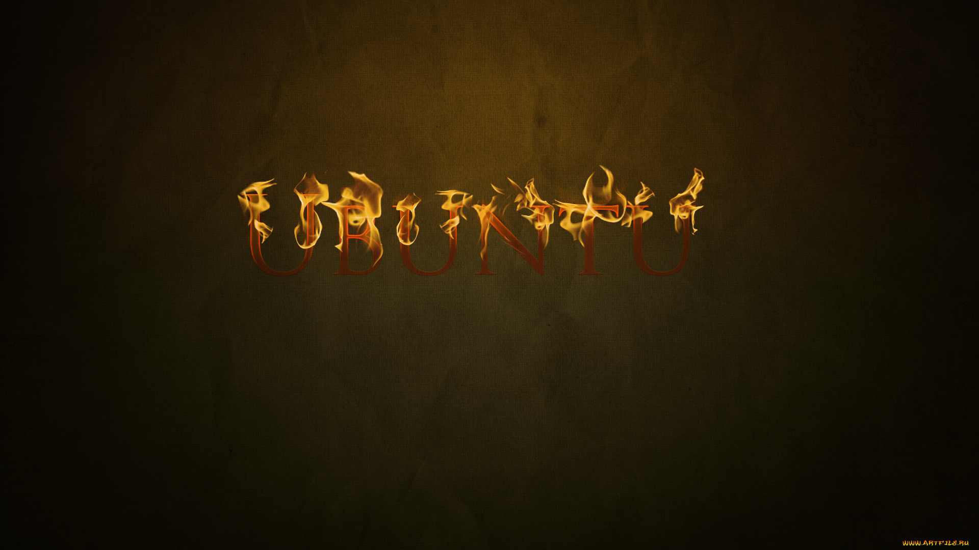 компьютеры, ubuntu, linux, фон, огонь