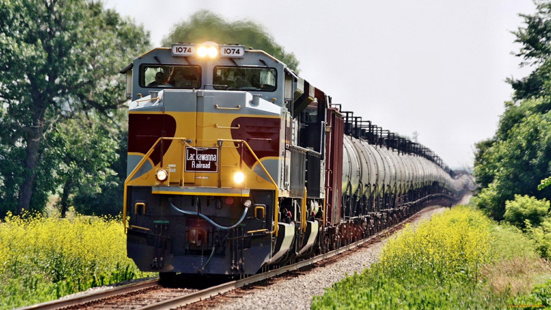 техника, поезда, железная, дорога, рельсы, локомотив, цистерны