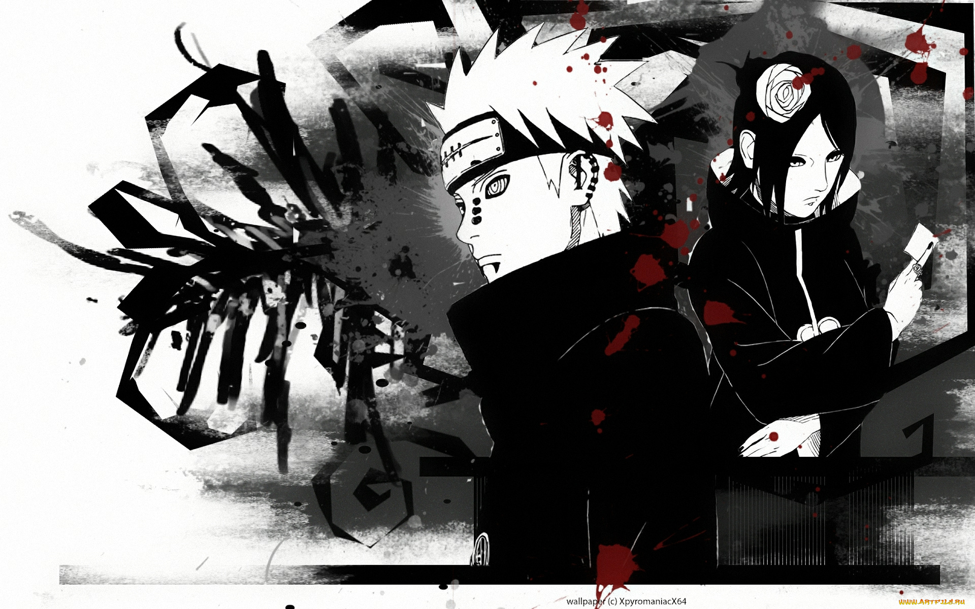 аниме, naruto, pain, konan