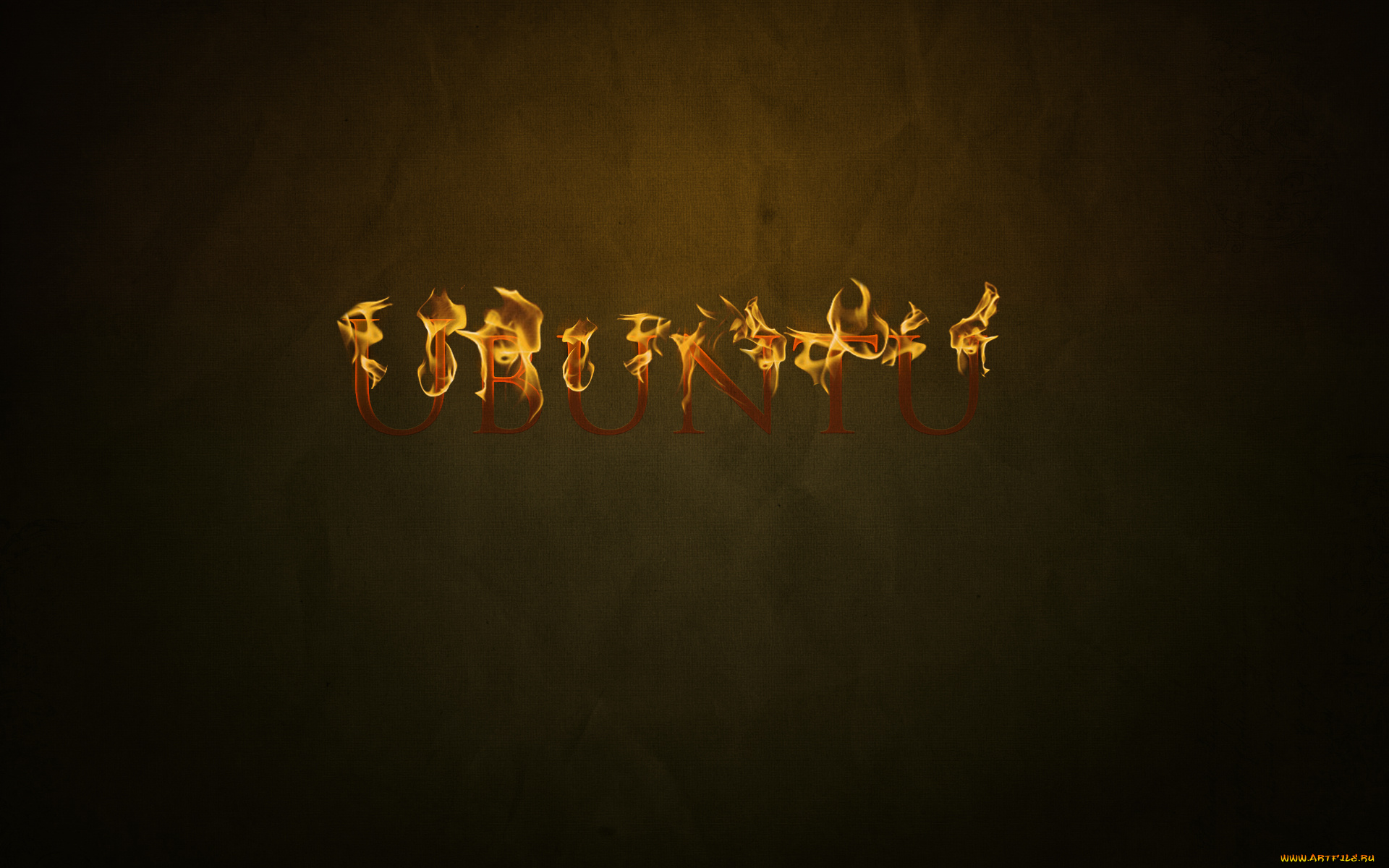 компьютеры, ubuntu, linux, фон, огонь