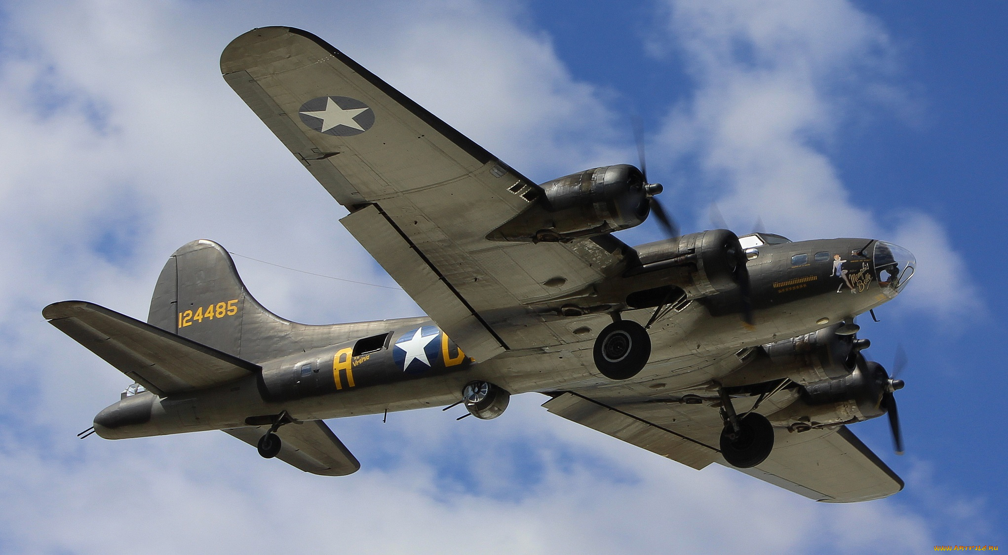 boeing, 17g, авиация, боевые, самолёты, сша, ввс, тяжелый, бомбардировщик, летающая, крепость, 2-я, мировая