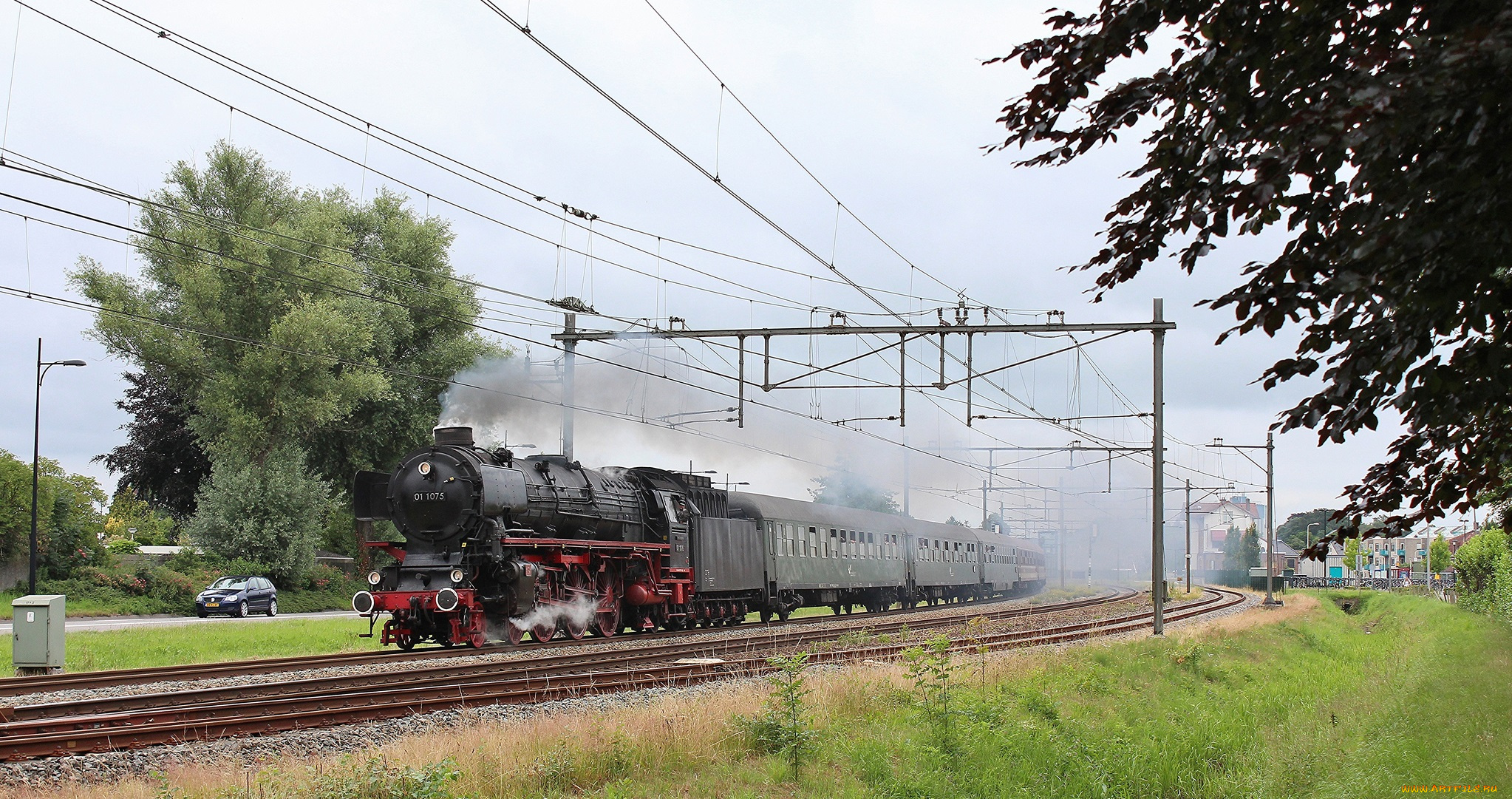 техника, паровозы, железная, дорога, вагоны, паровоз, рельсы