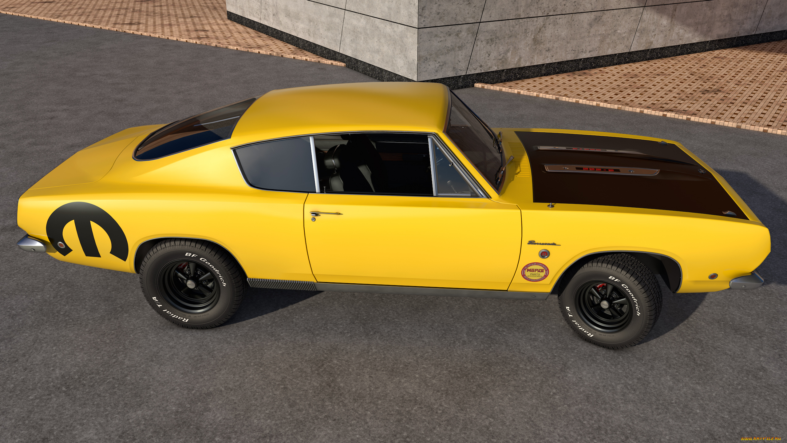 автомобили, 3д, plymouth, barracuda, 1968