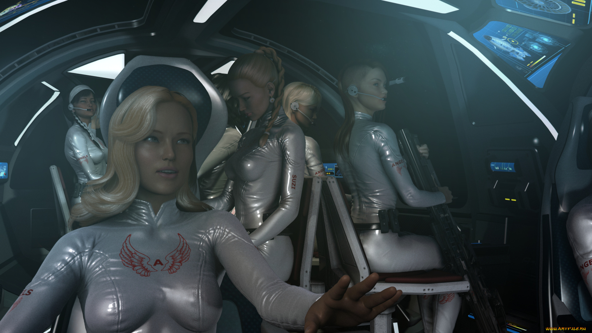 3д, графика, фантазия, , fantasy, полет, взгляд, девушки