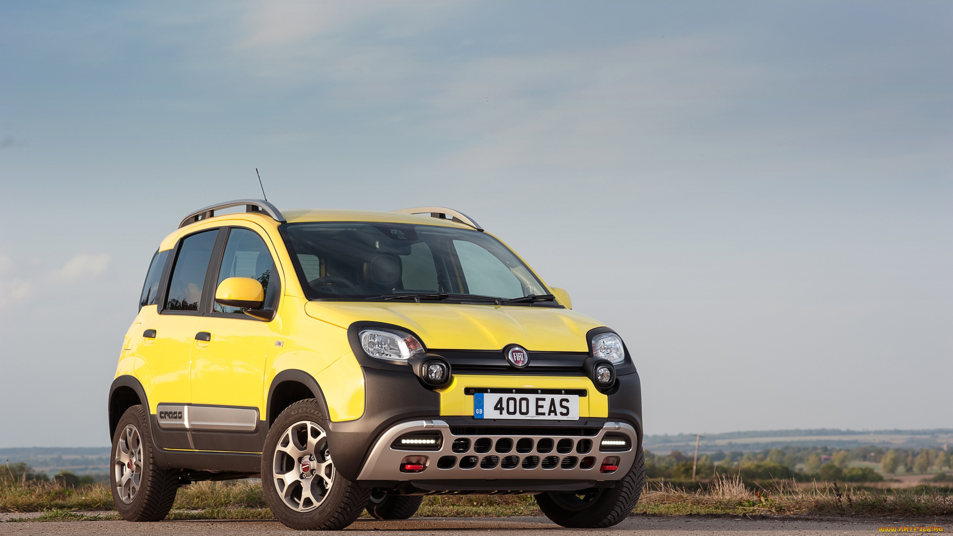 автомобили, fiat, желтый, 2014г, 319, uk-spec, cross, panda