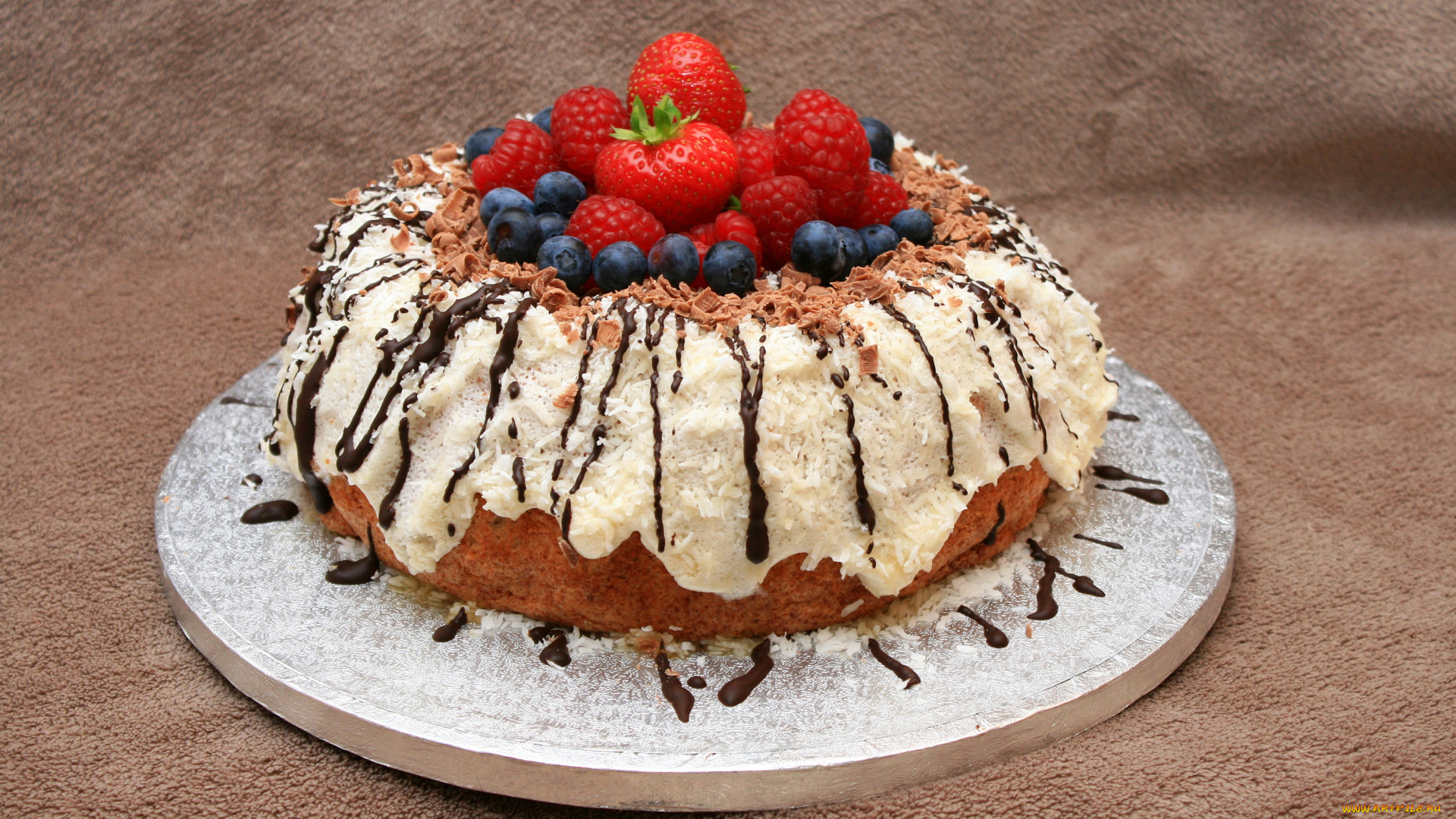 еда, пироги, выпечка, кекс, клубника, черника