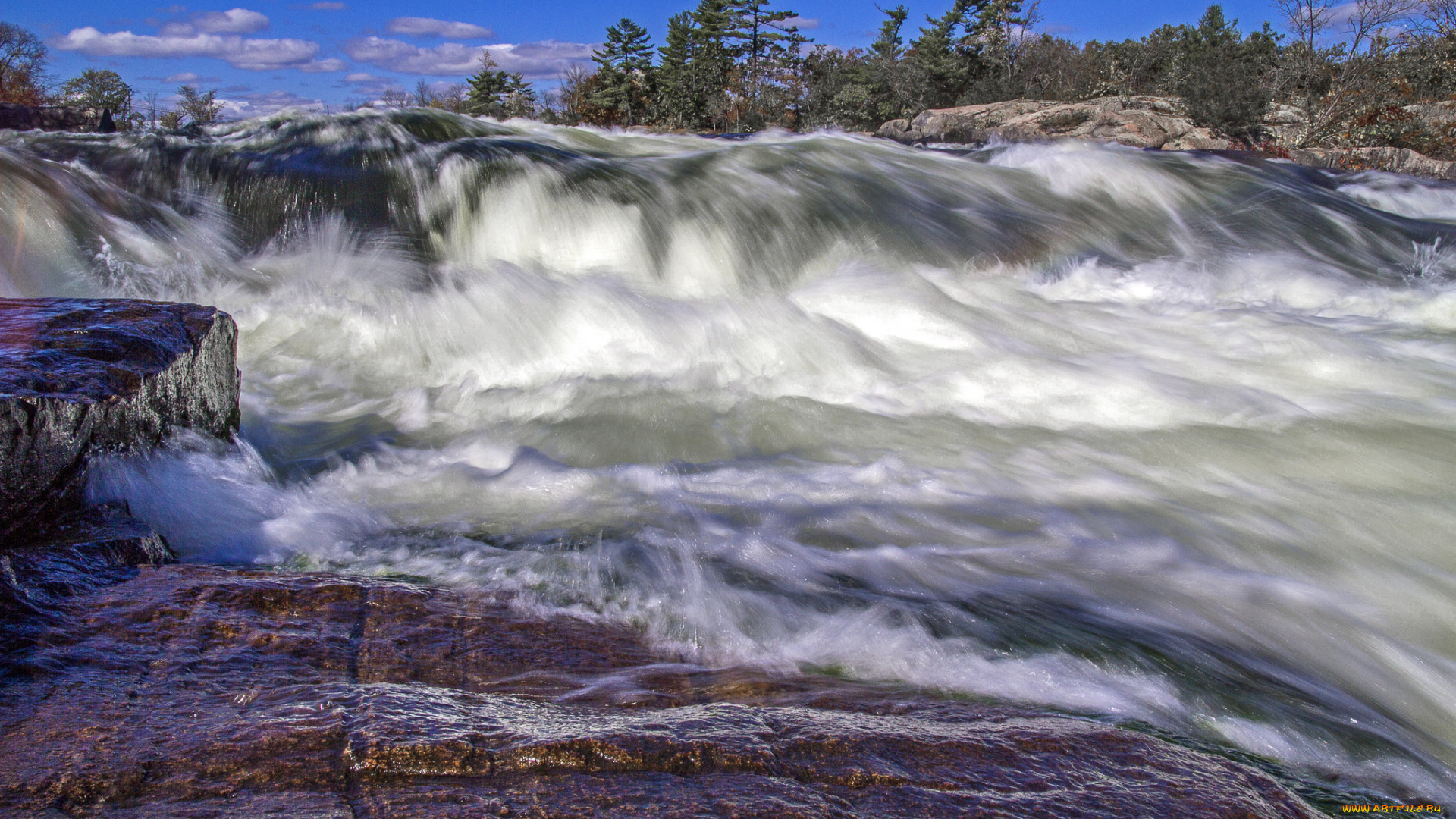 природа, водопады, водопад, река, скалы