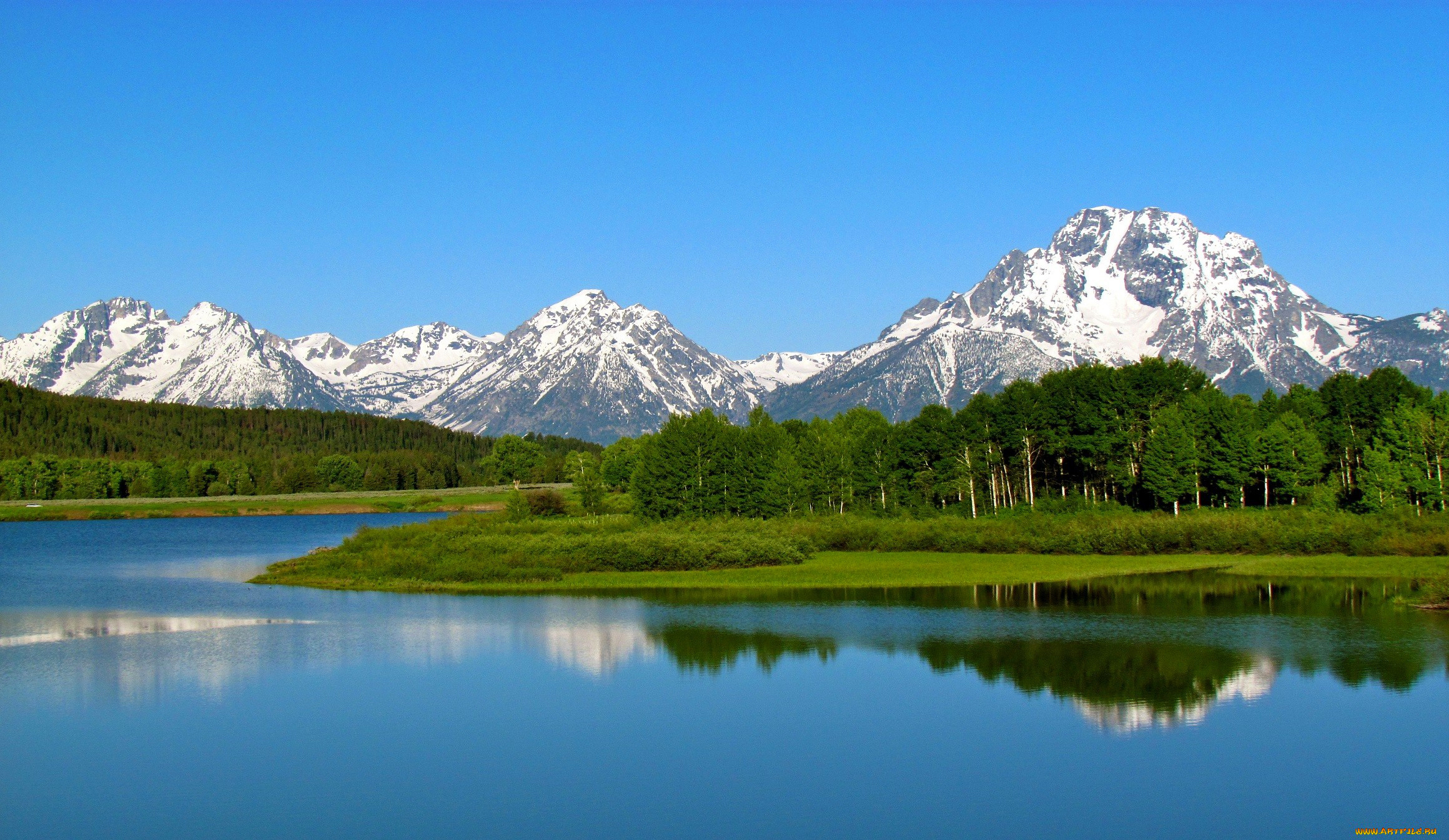природа, реки, озера, небо, горы, снег, лес, деревья, озеро